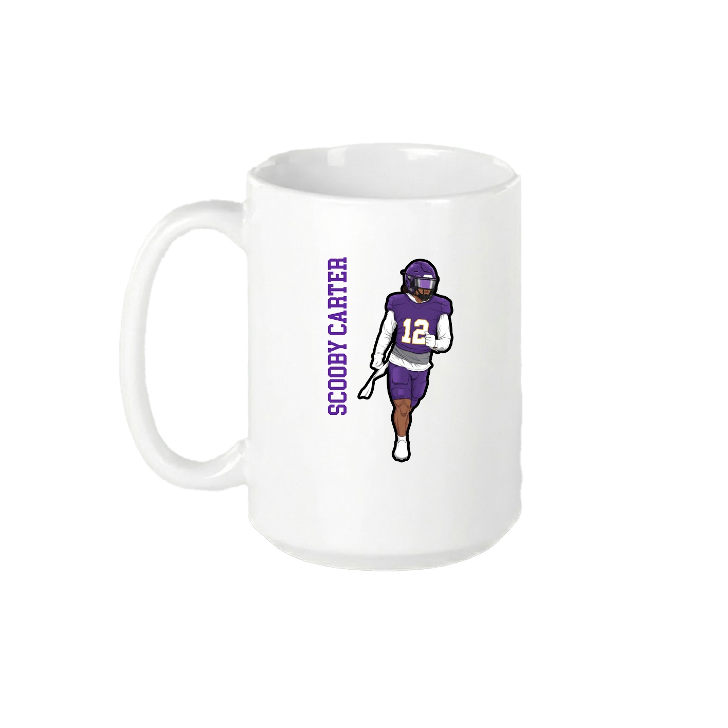15oz Coffee Mug — Name Vertical in White