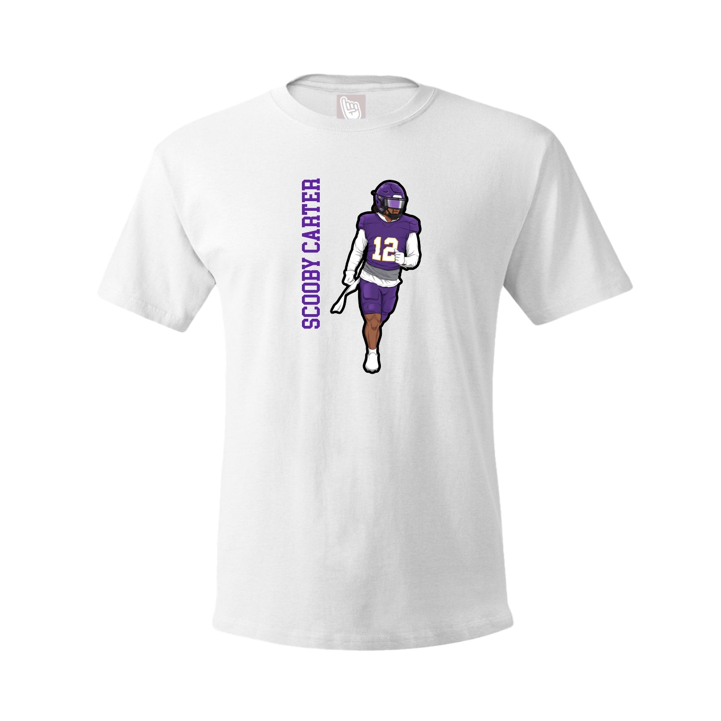 Youth Tee — Name Vertical in White