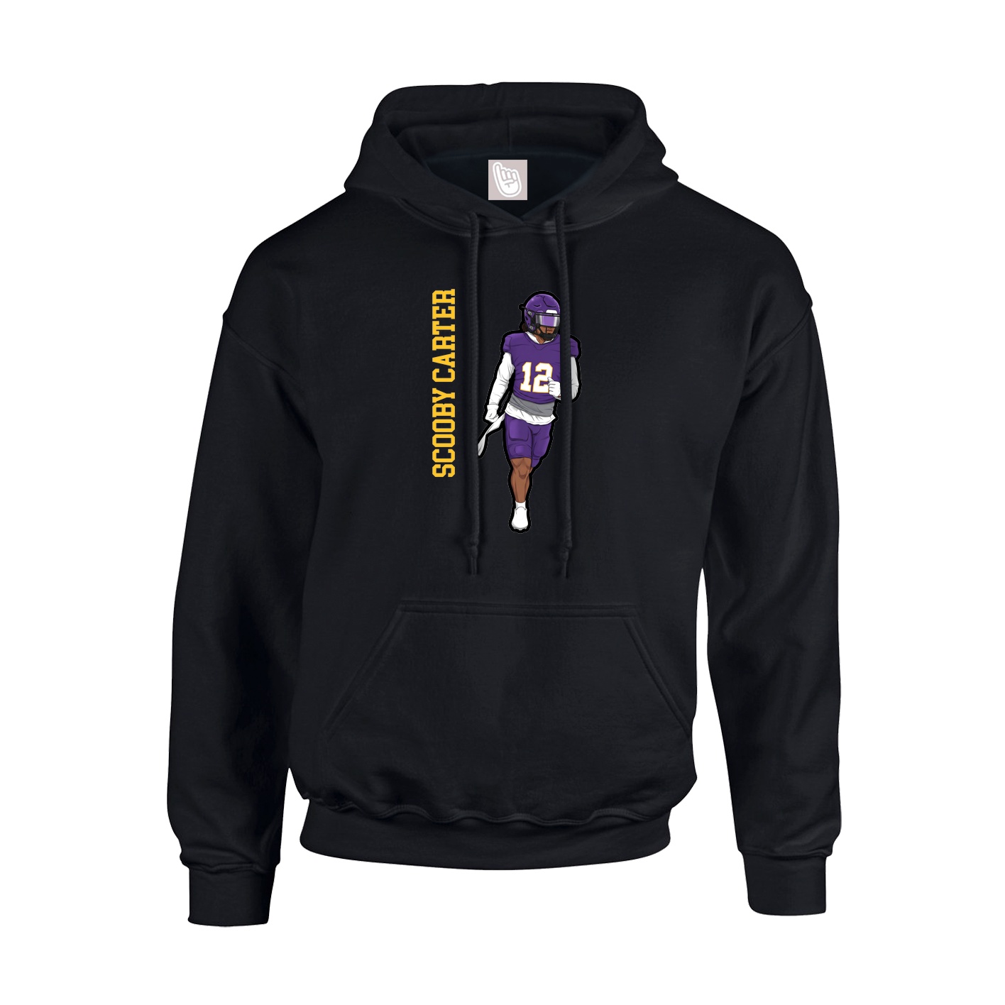 Hoodie — Name Vertical in Black
