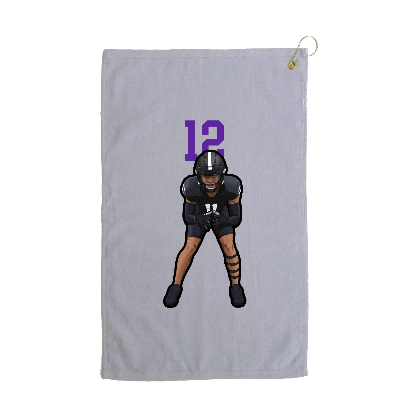 Golf Towel — Number Top in Grey