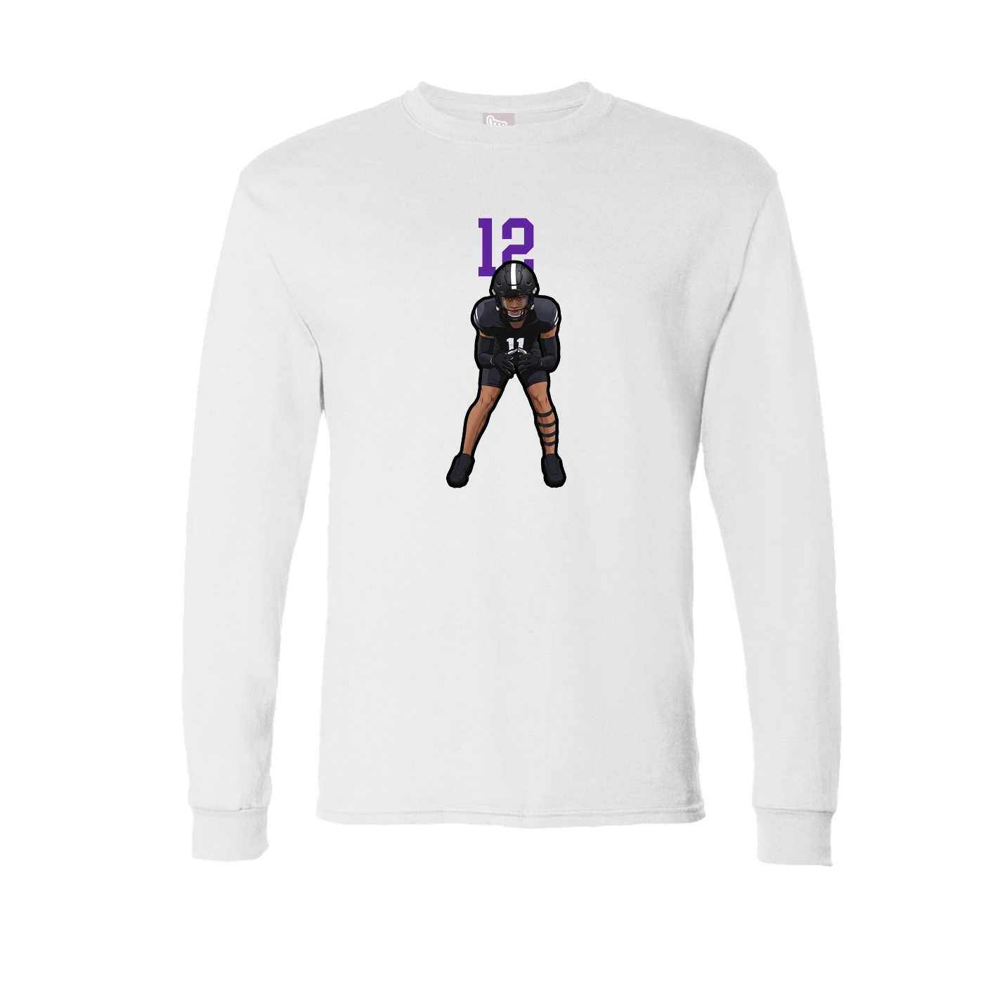 Long Sleeve Tee — Number Top in White