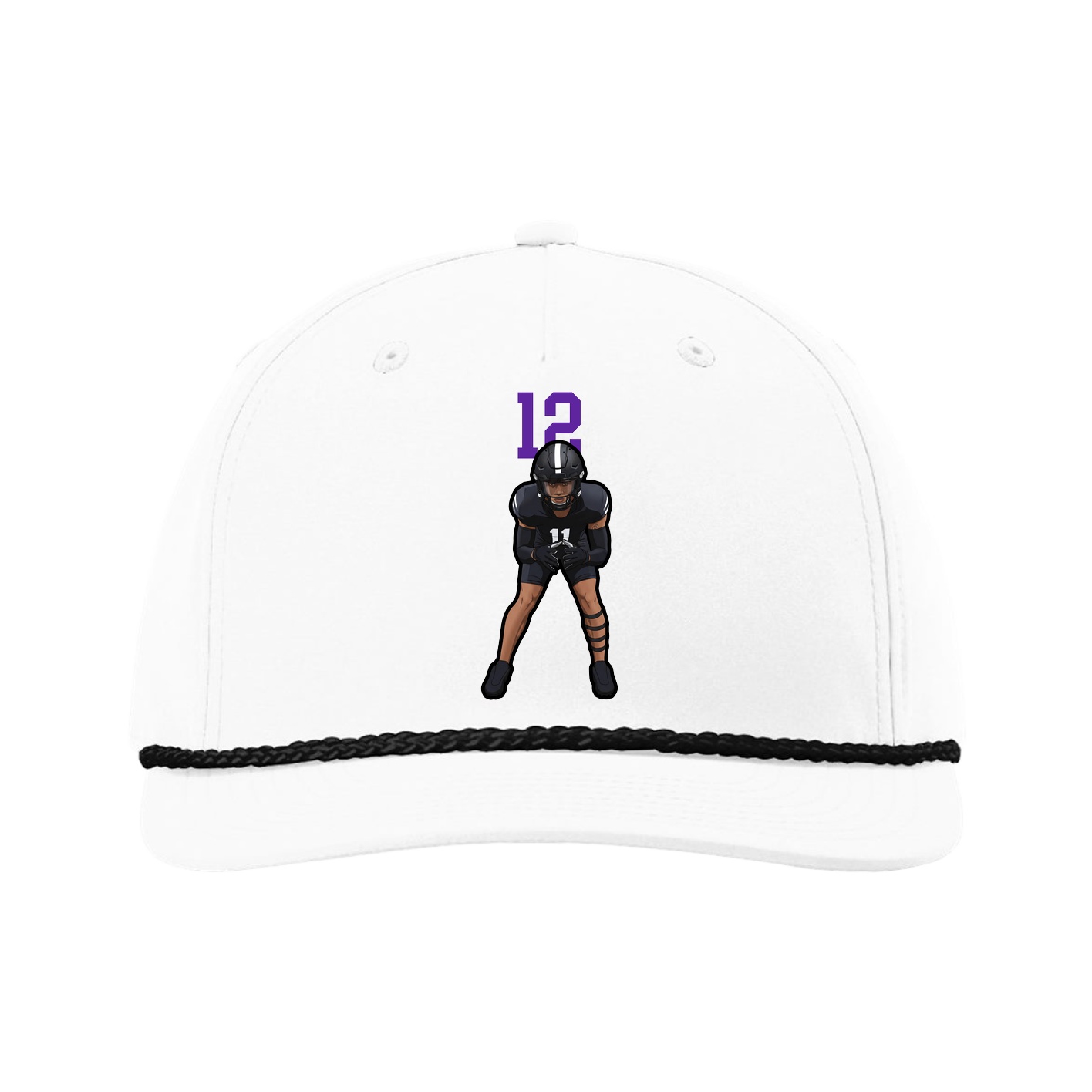 Five-Panel Classic Rope Cap — Number Top in White