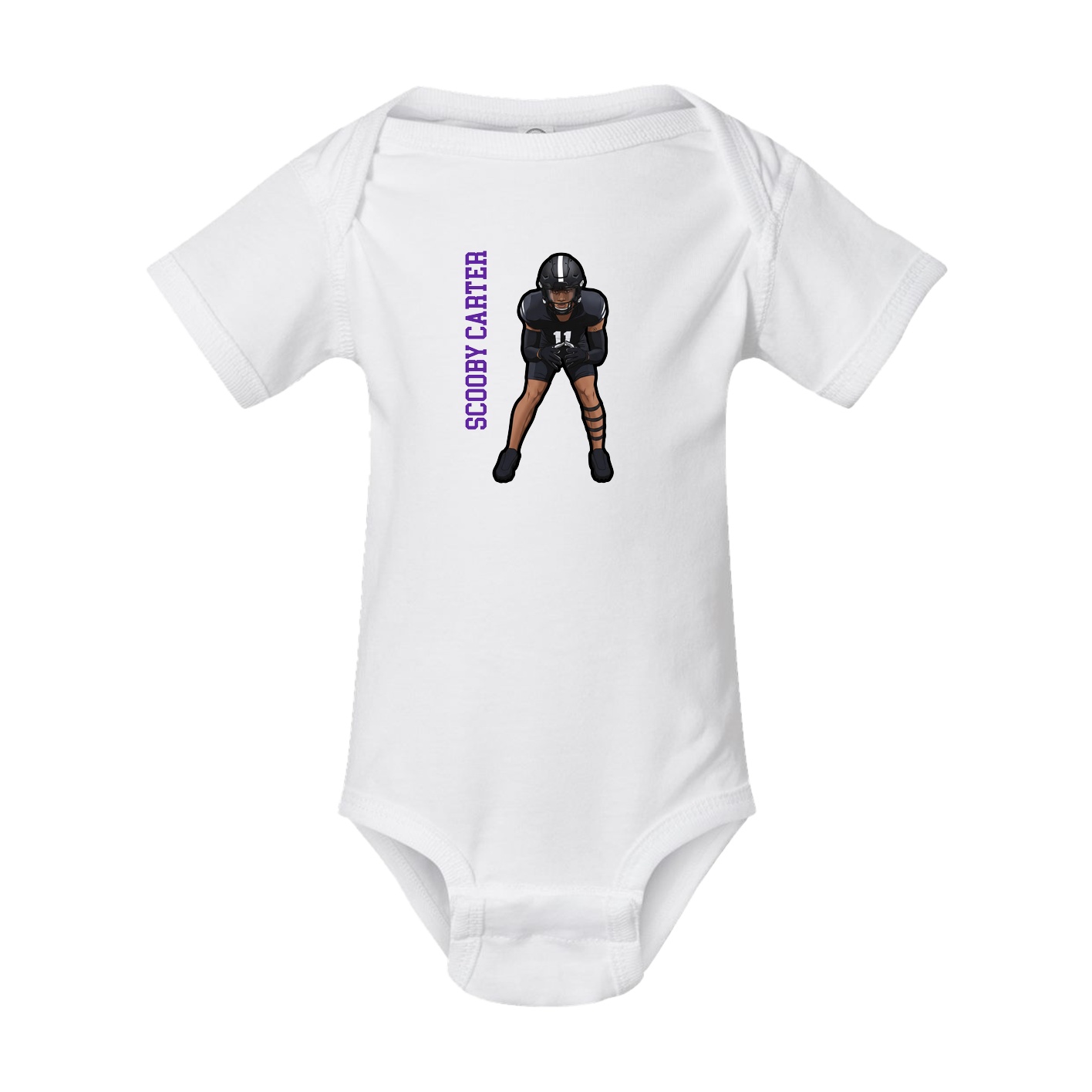 Baby Onesie — Name Vertical in White