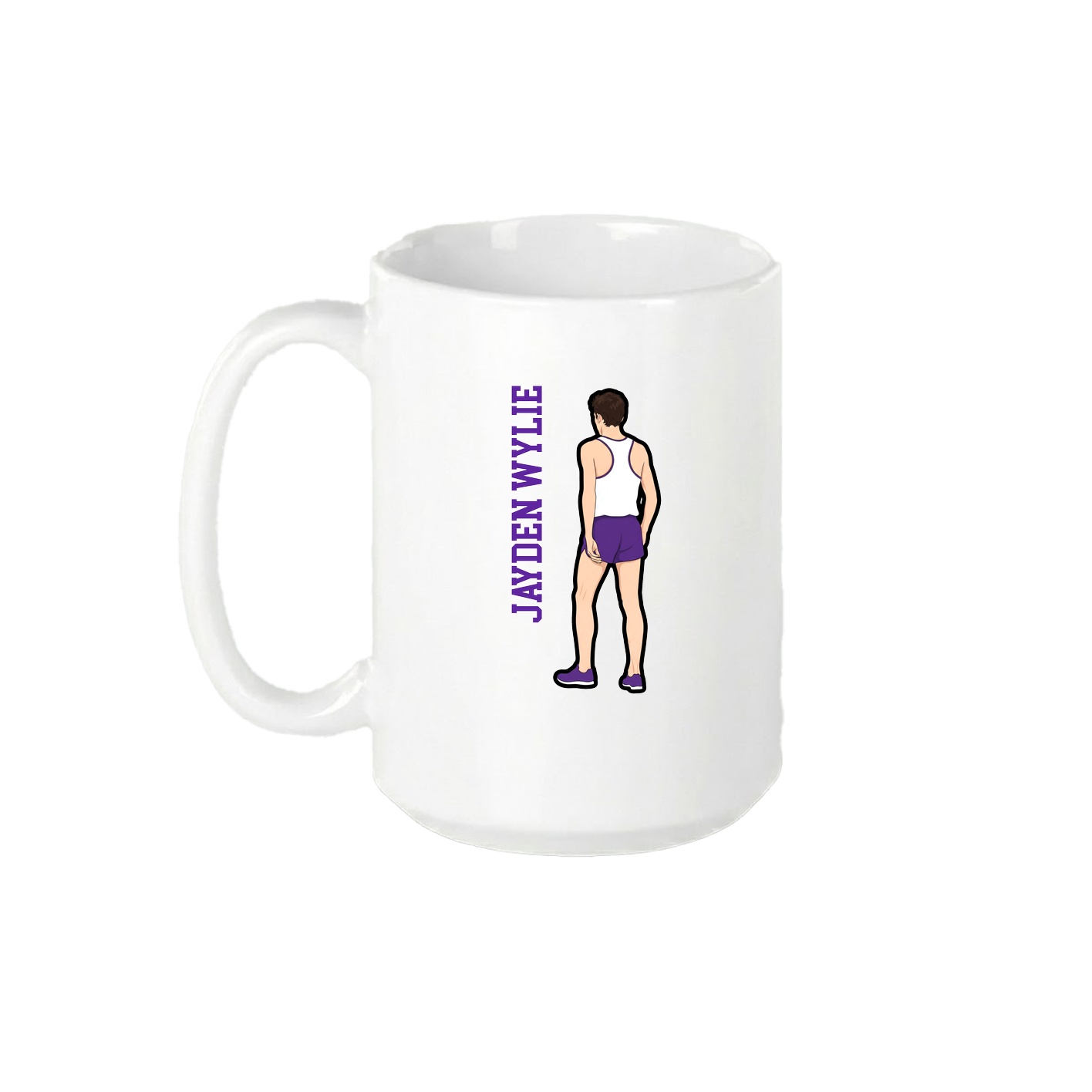 15oz Coffee Mug — Name Vertical in White