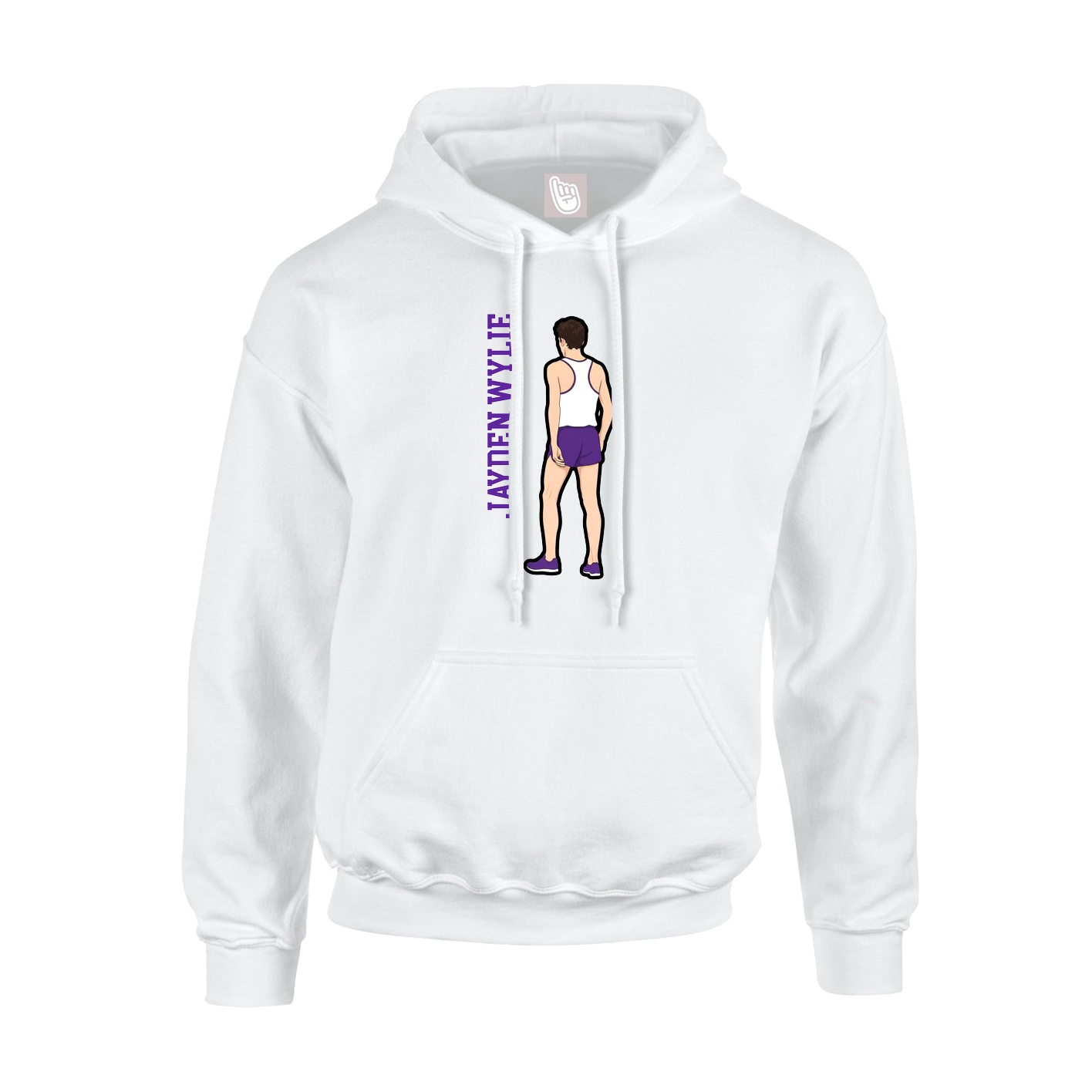Hoodie — Name Vertical in White