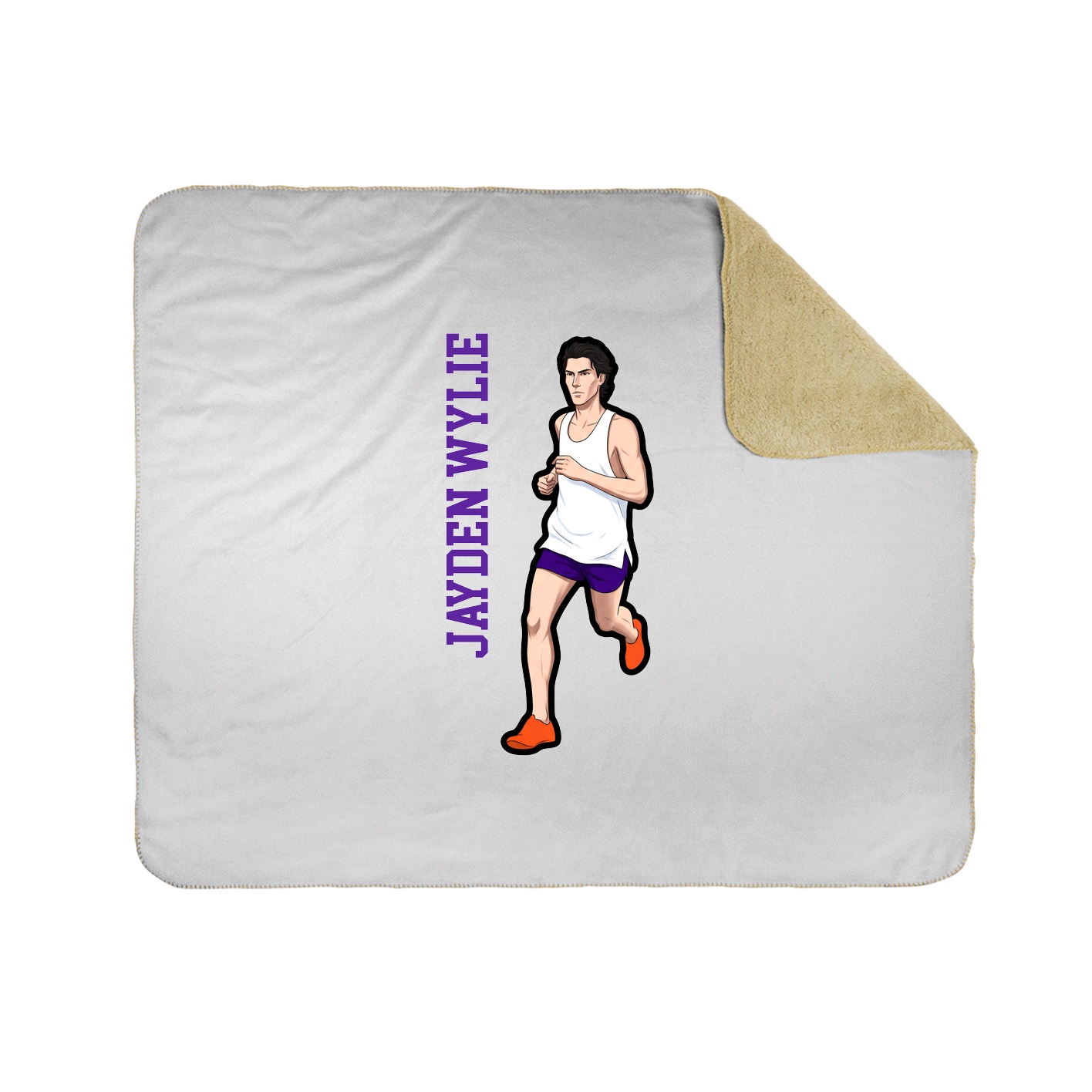 Throw Blanket — Name Vertical in White