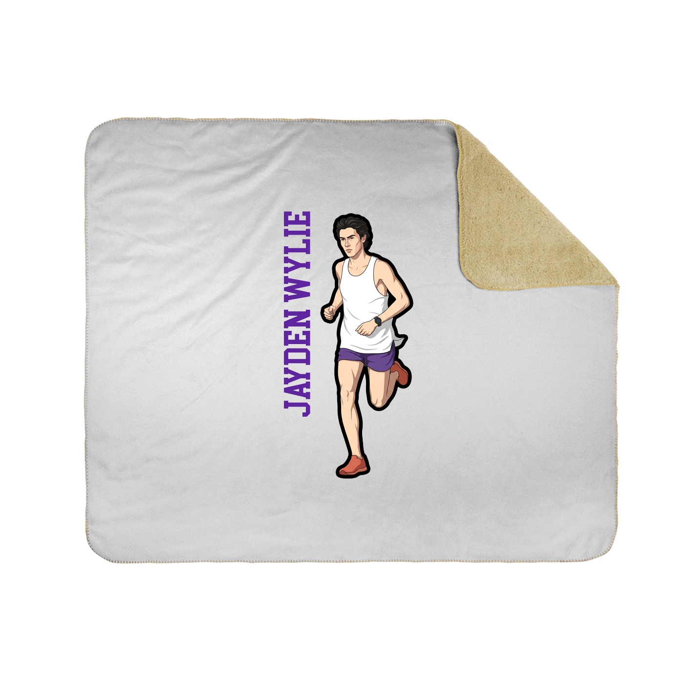 Throw Blanket — Name Vertical in White