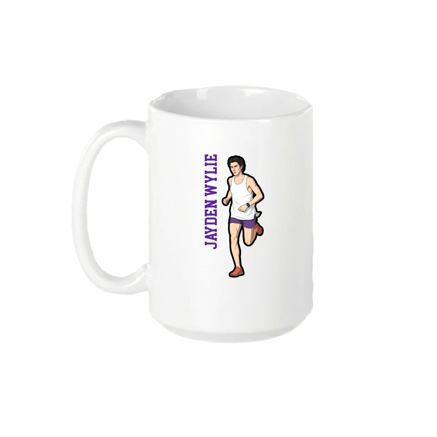 15oz Coffee Mug — Name Vertical in White
