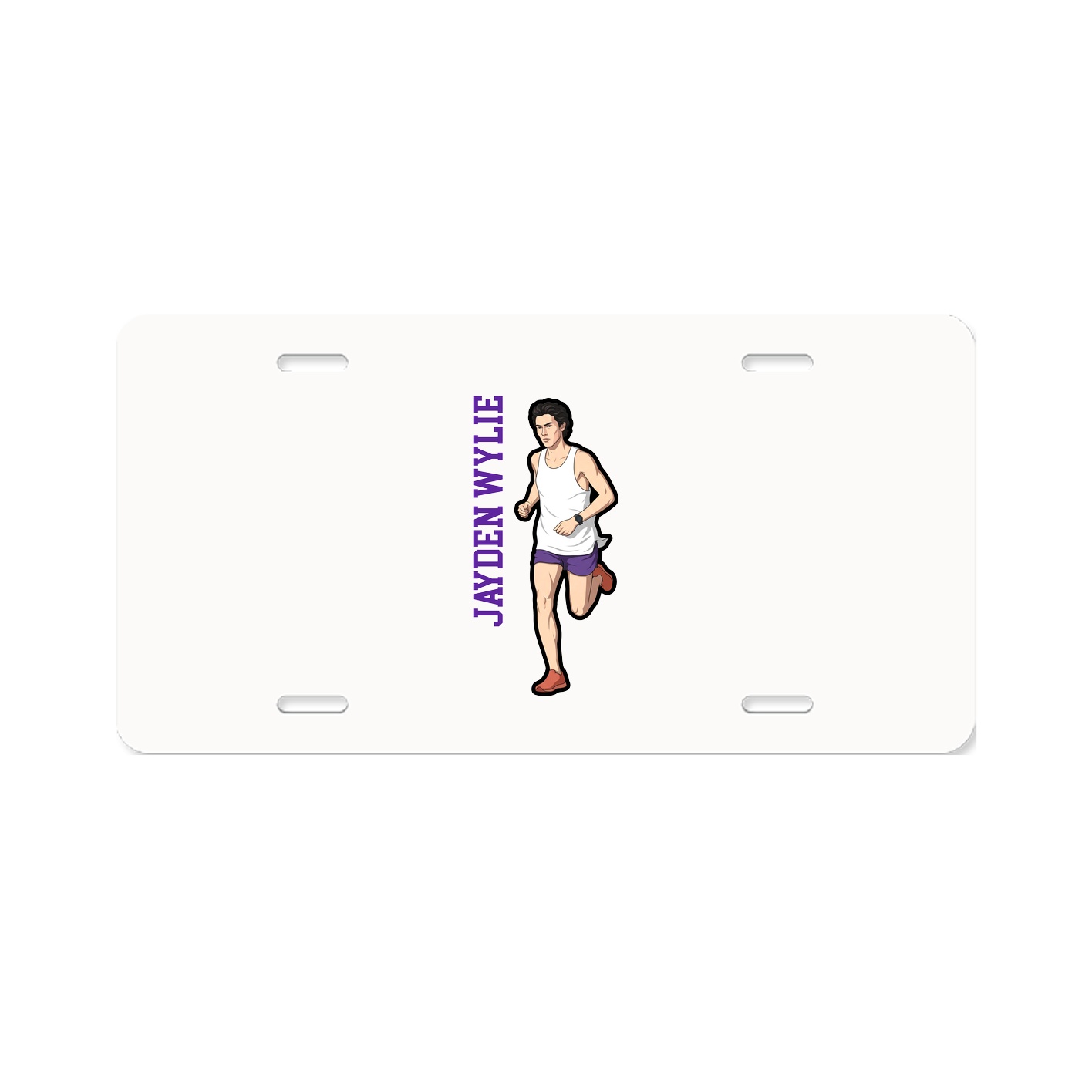 License Plate — Name Vertical in Classic