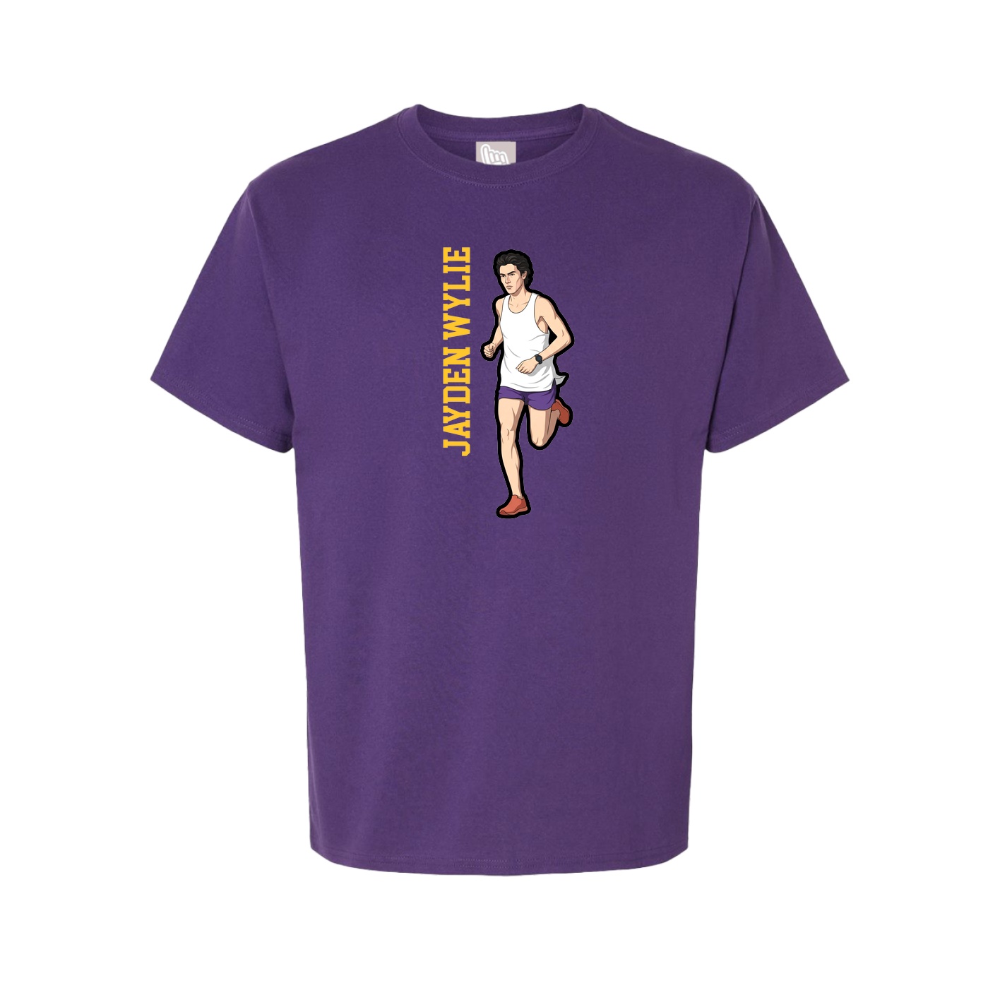 Youth Tee — Name Vertical in Purple