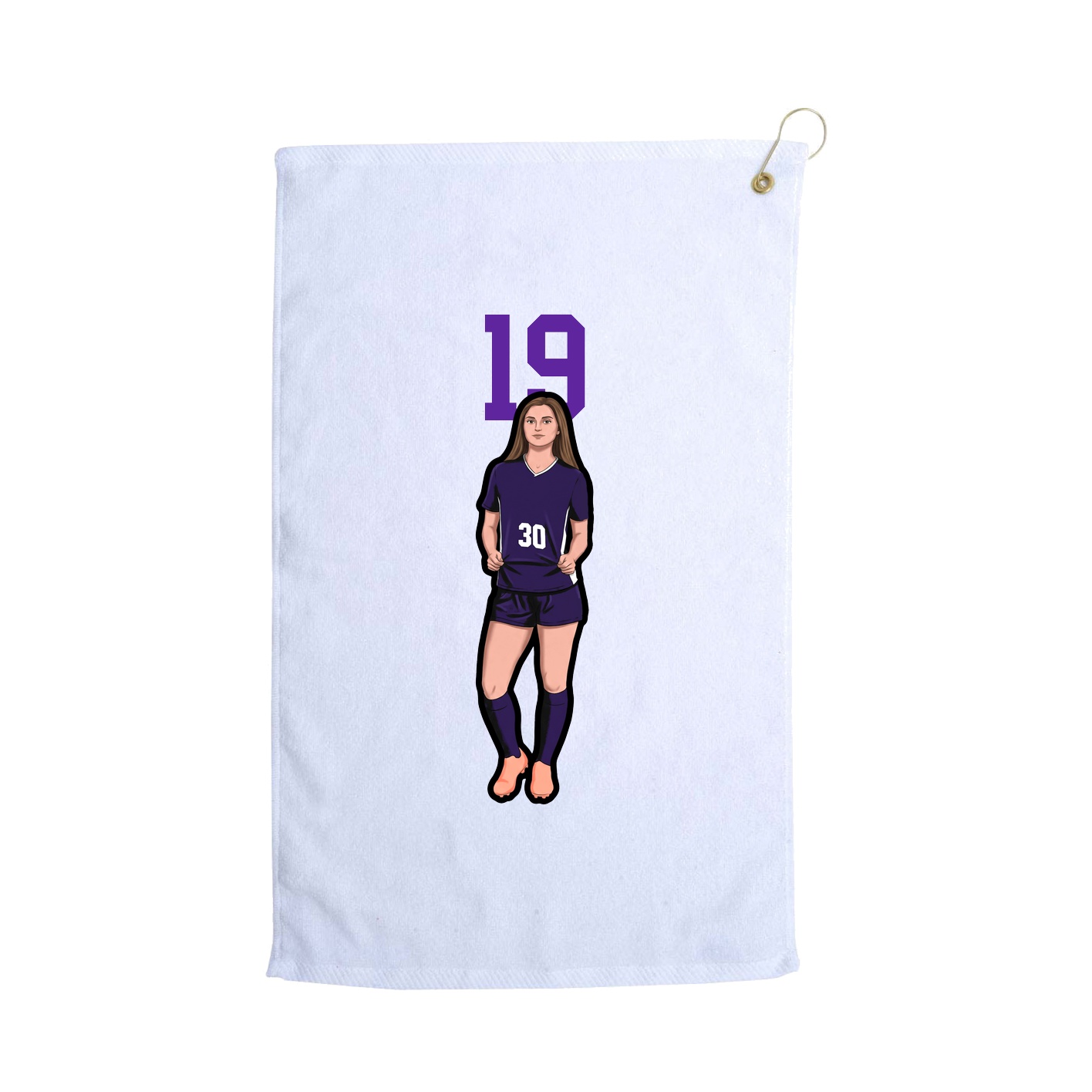 Golf Towel — Number Top in White