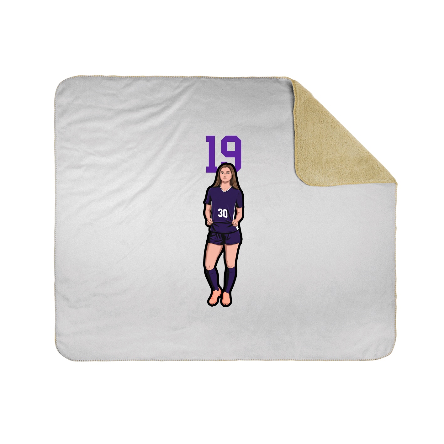 Throw Blanket — Number Top in White