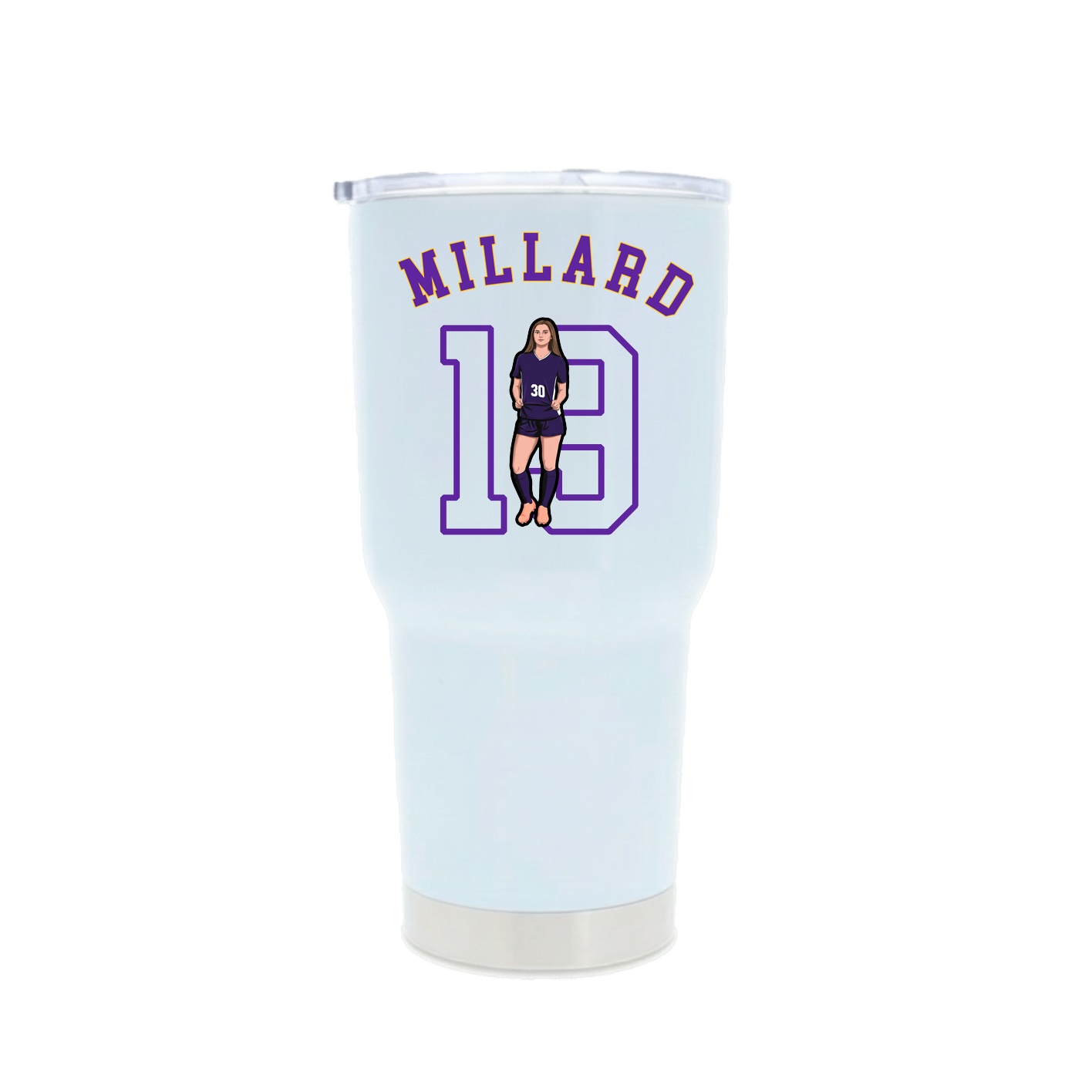 30oz Stainless Steel Tumbler — Shirsey Arch in White