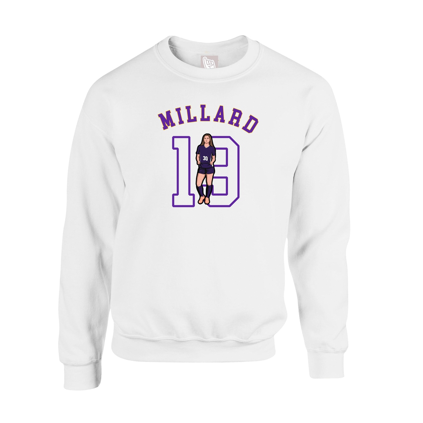 Fleece Crew — Shirsey Arch in White