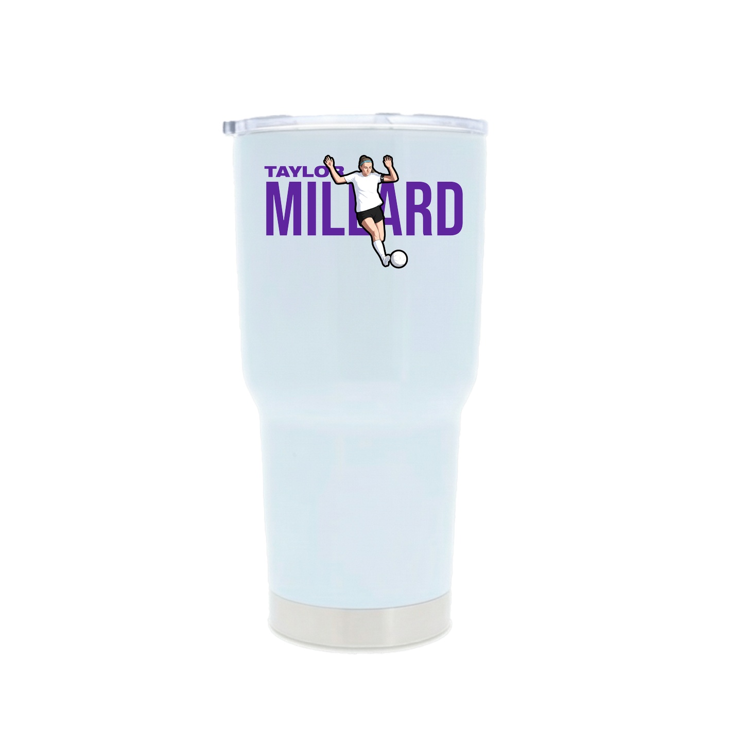 30oz Stainless Steel Tumbler — Player Name in White