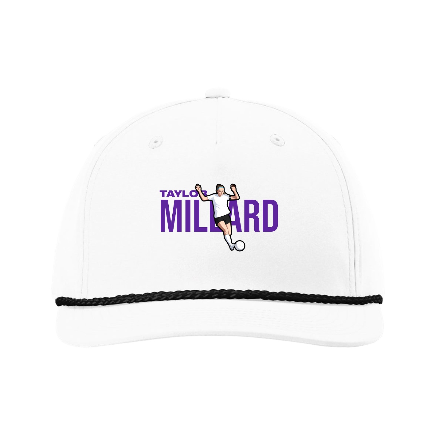 Five-Panel Classic Rope Cap — Player Name in White