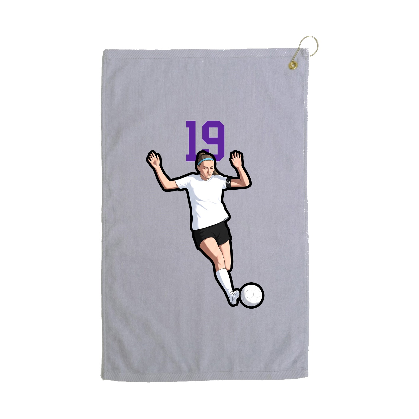Golf Towel — Number Top in Grey