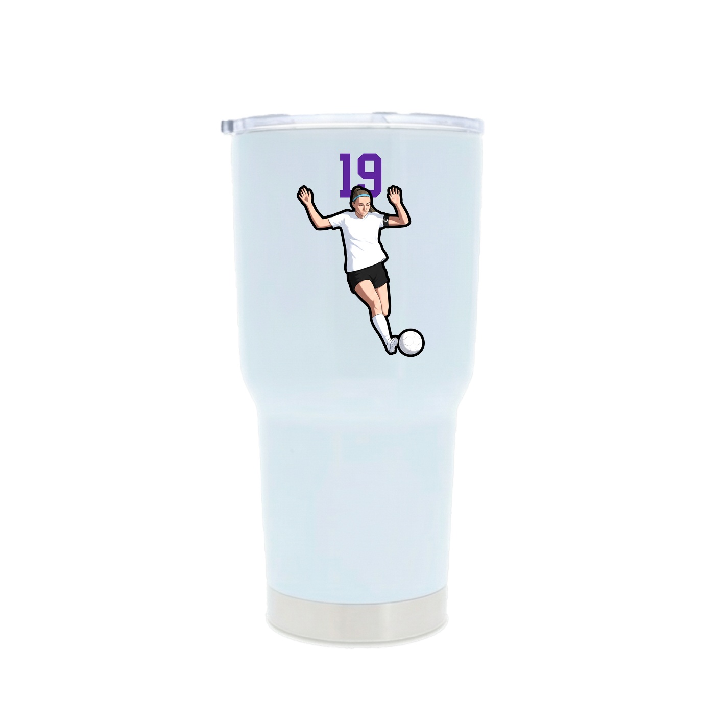 30oz Stainless Steel Tumbler — Number Top in White