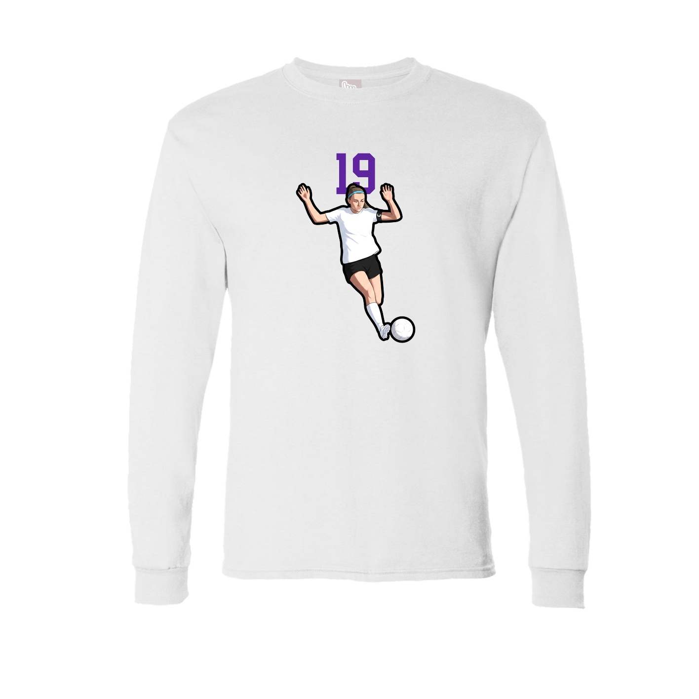 Long Sleeve Tee — Number Top in White