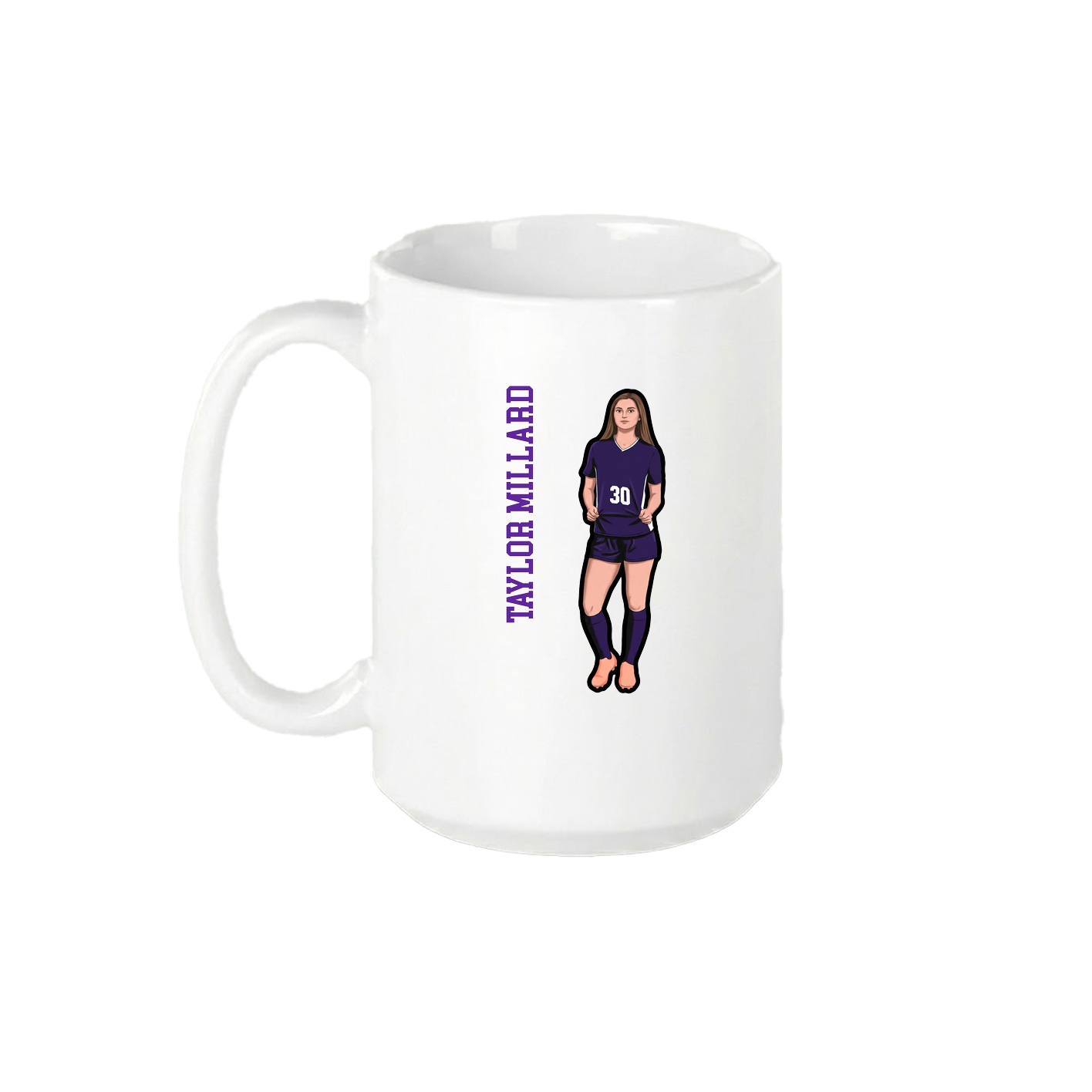 15oz Coffee Mug — Name Vertical in White