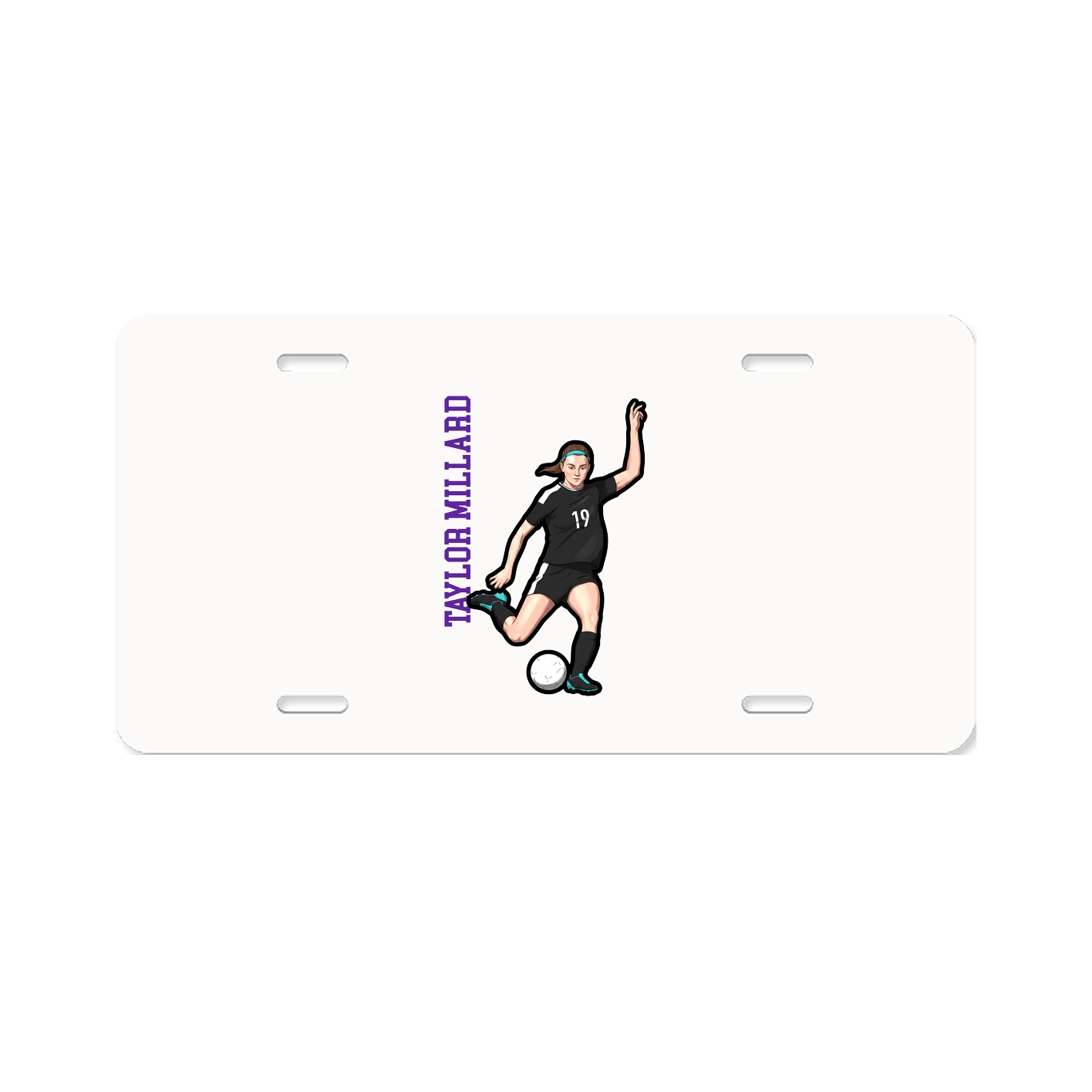 License Plate — Name Vertical in Classic