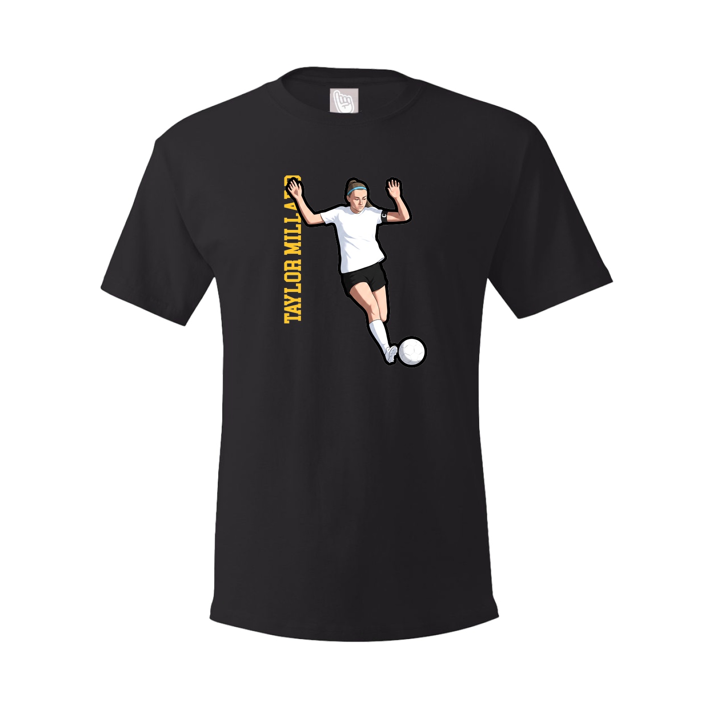 Youth Tee — Name Vertical in Black