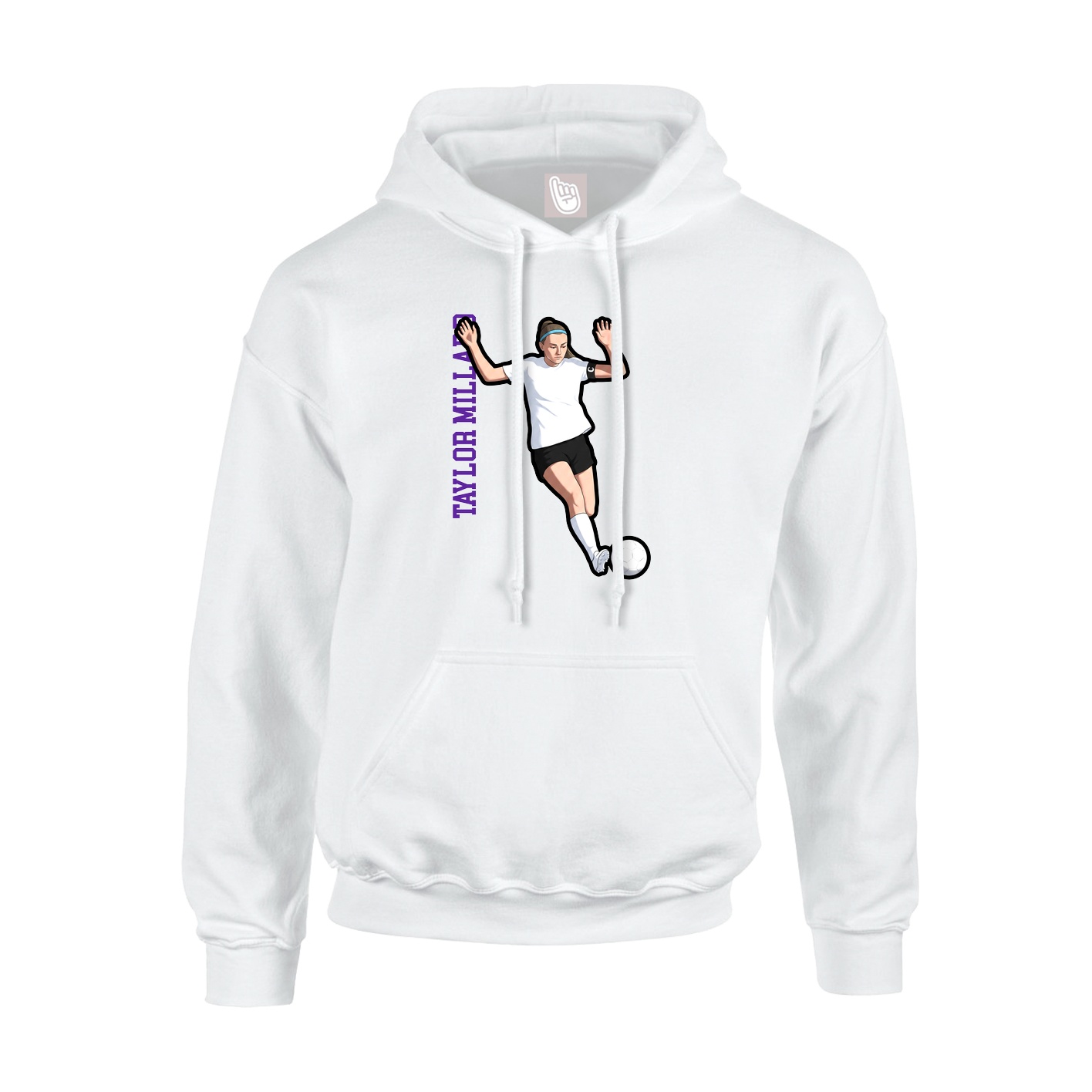 Hoodie — Name Vertical in White