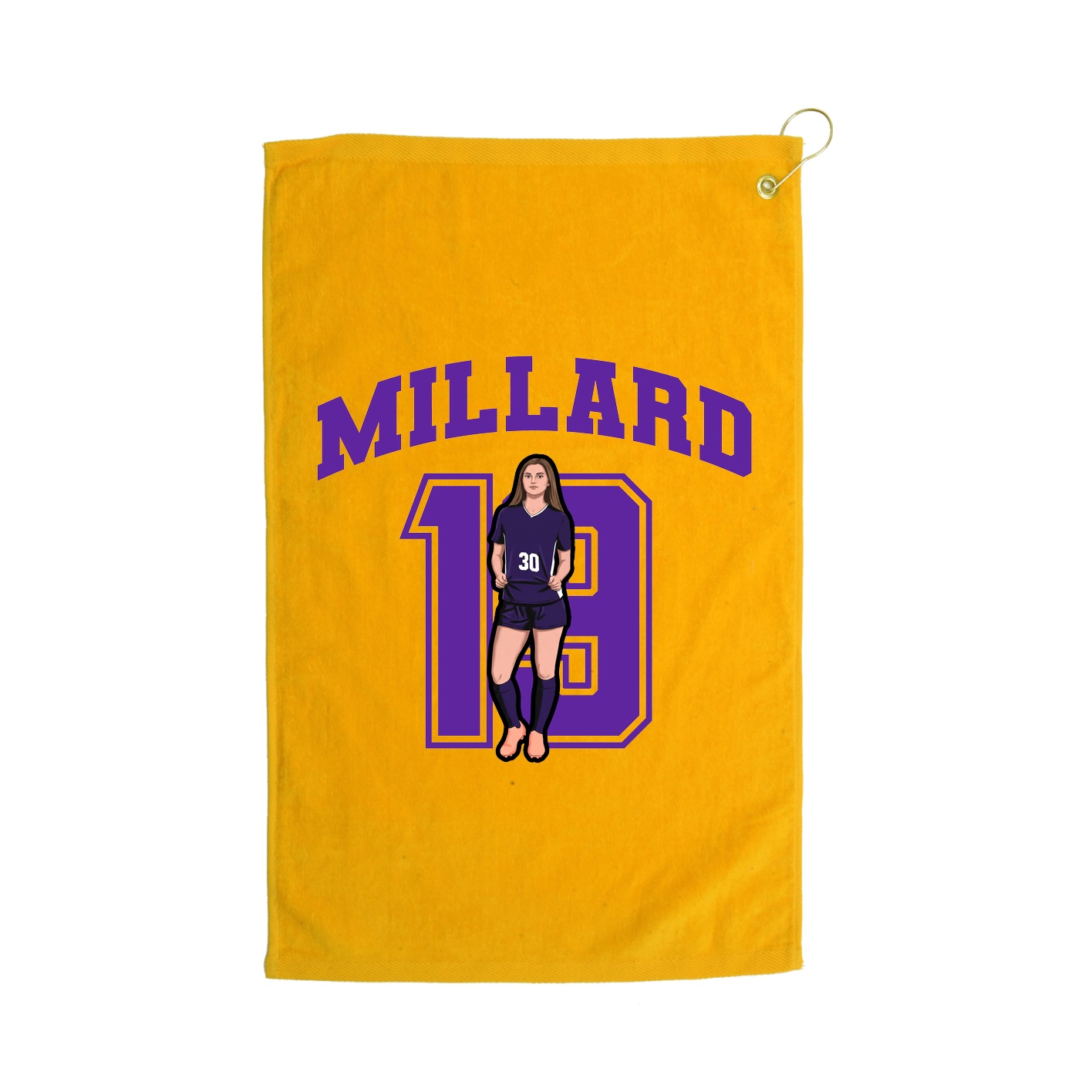Golf Towel — Number in Gold