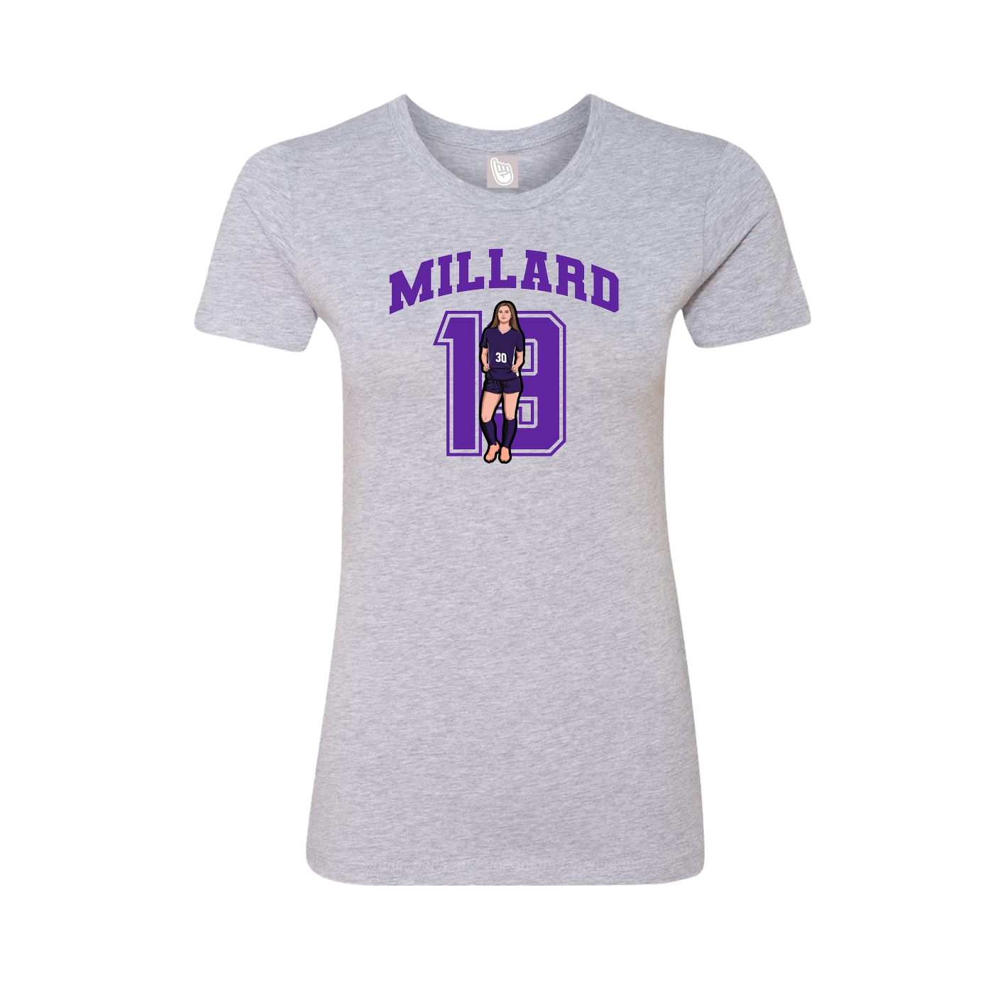 Fitted Women's Tee — Number in Grey