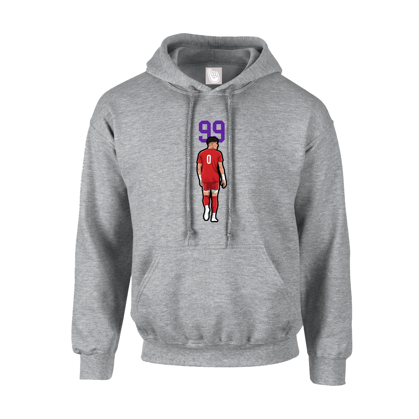 Hoodie — Number Top in Grey
