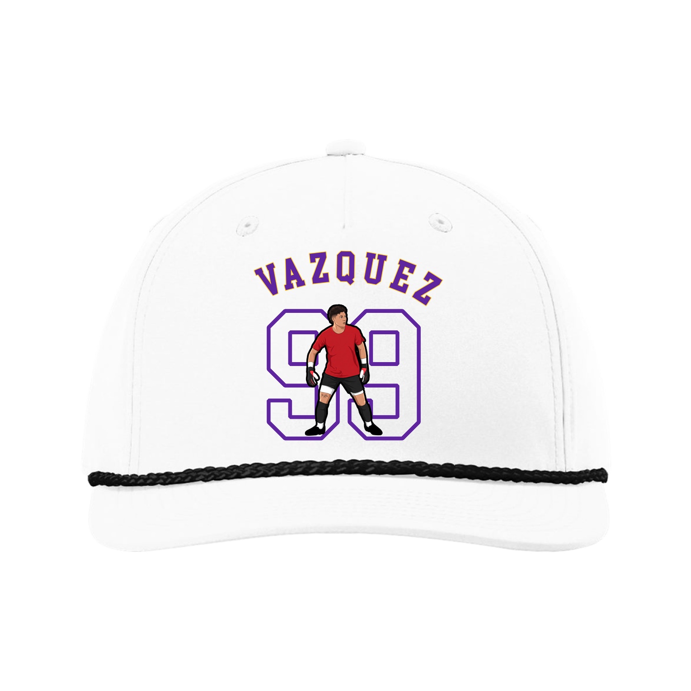 Five-Panel Classic Rope Cap — Shirsey Arch in White