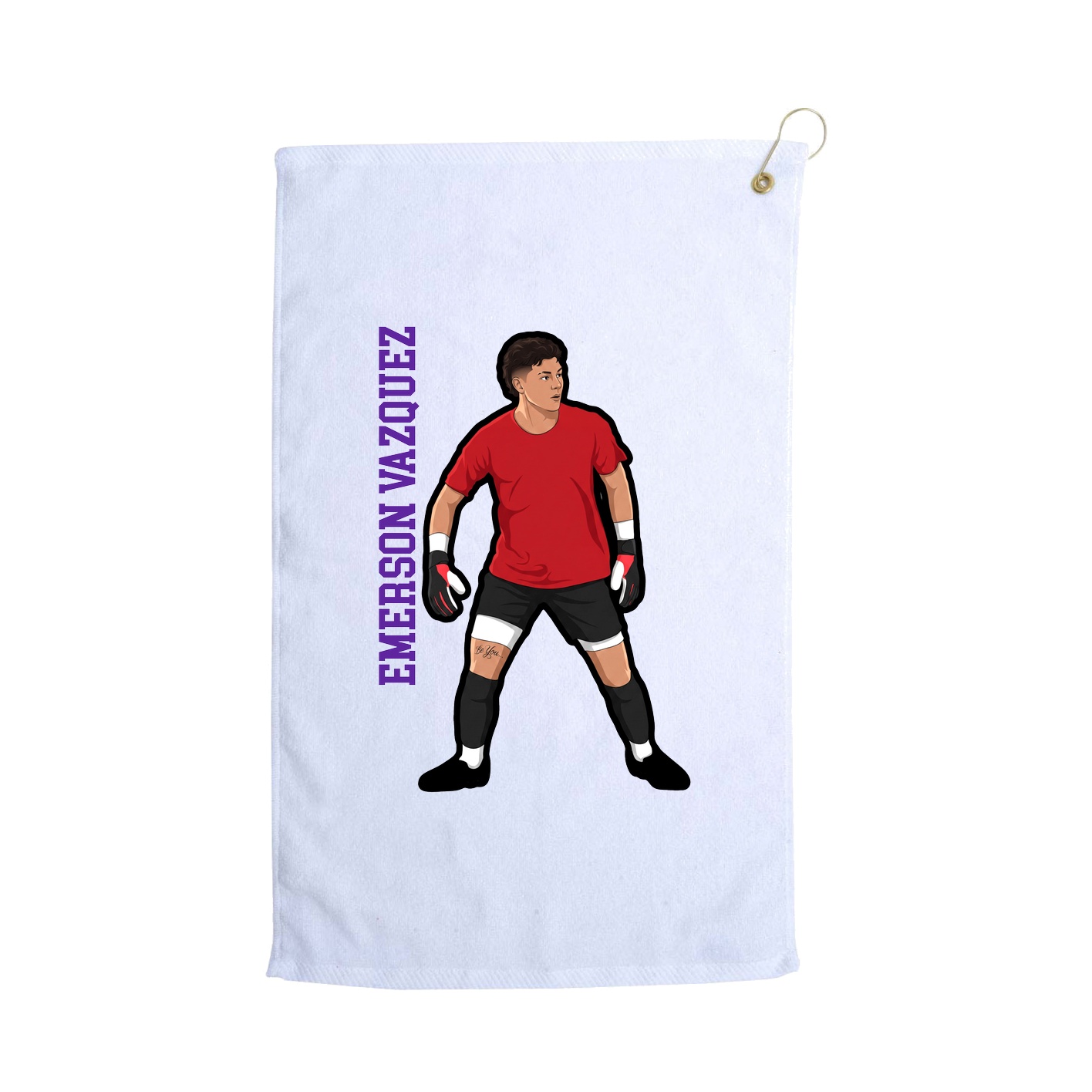 Golf Towel — Name Vertical in White