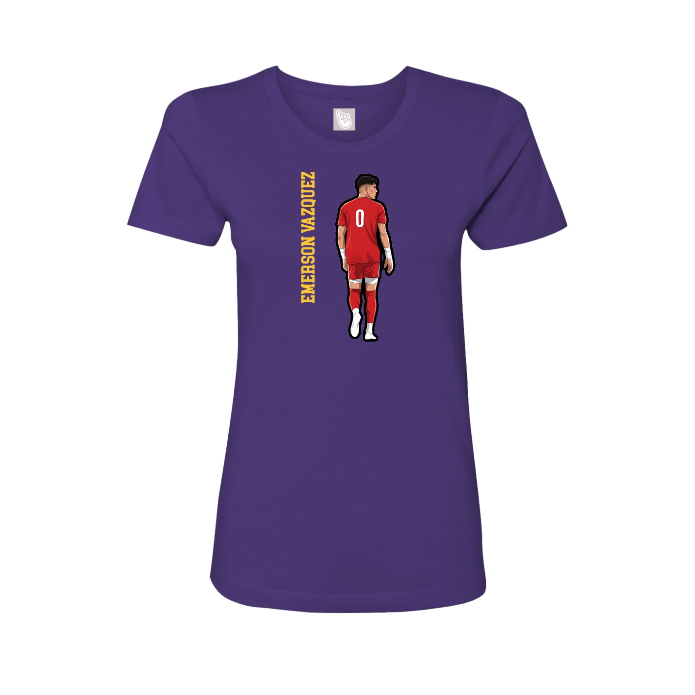 Fitted Women's Tee — Name Vertical in Purple