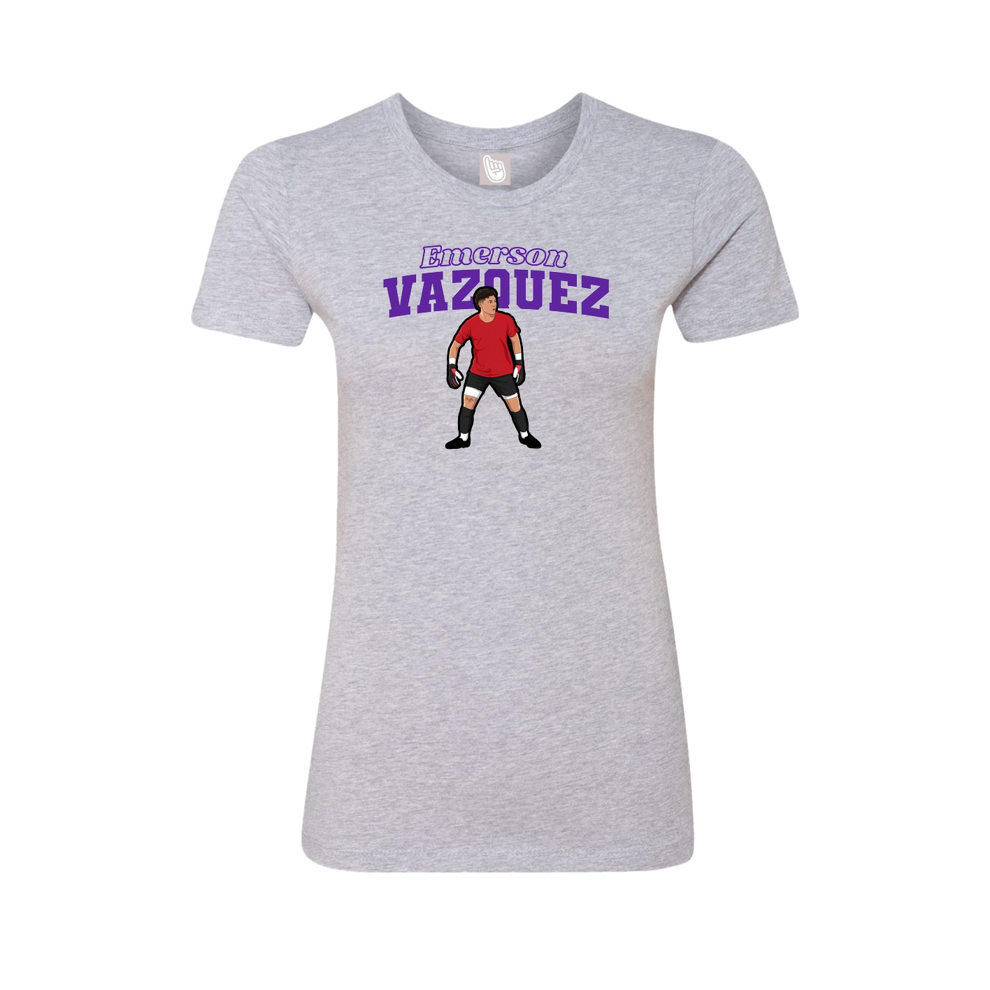 Fitted Women's Tee — Name Arch in Grey