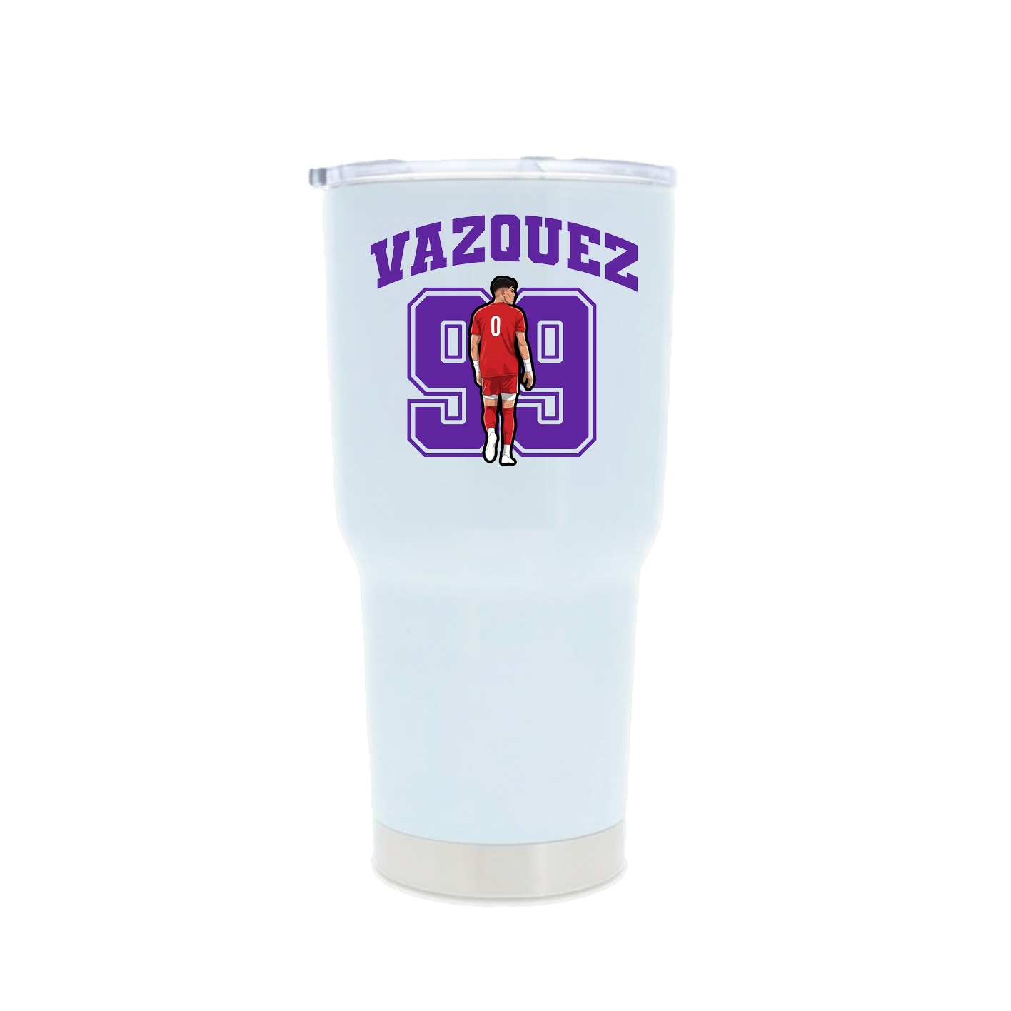 30oz Stainless Steel Tumbler — Number in White