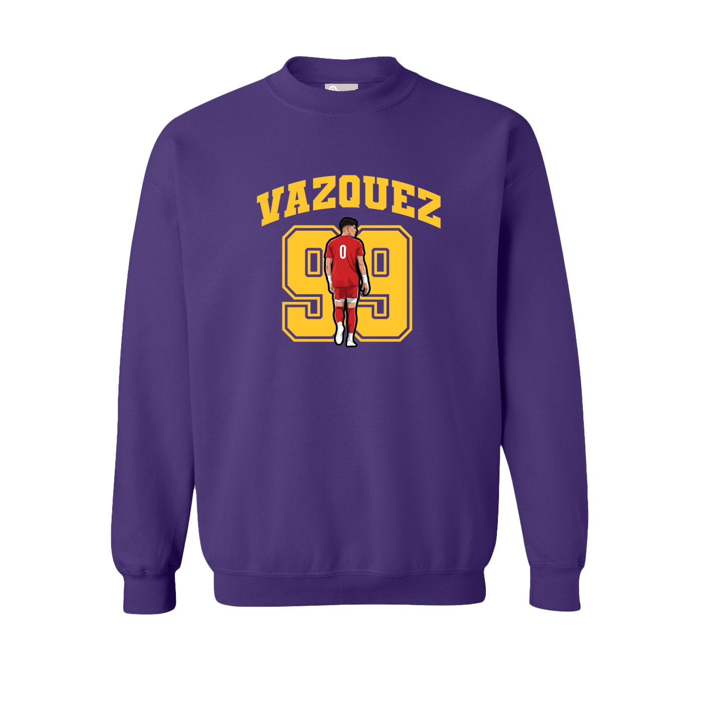 Fleece Crew — Number in Purple