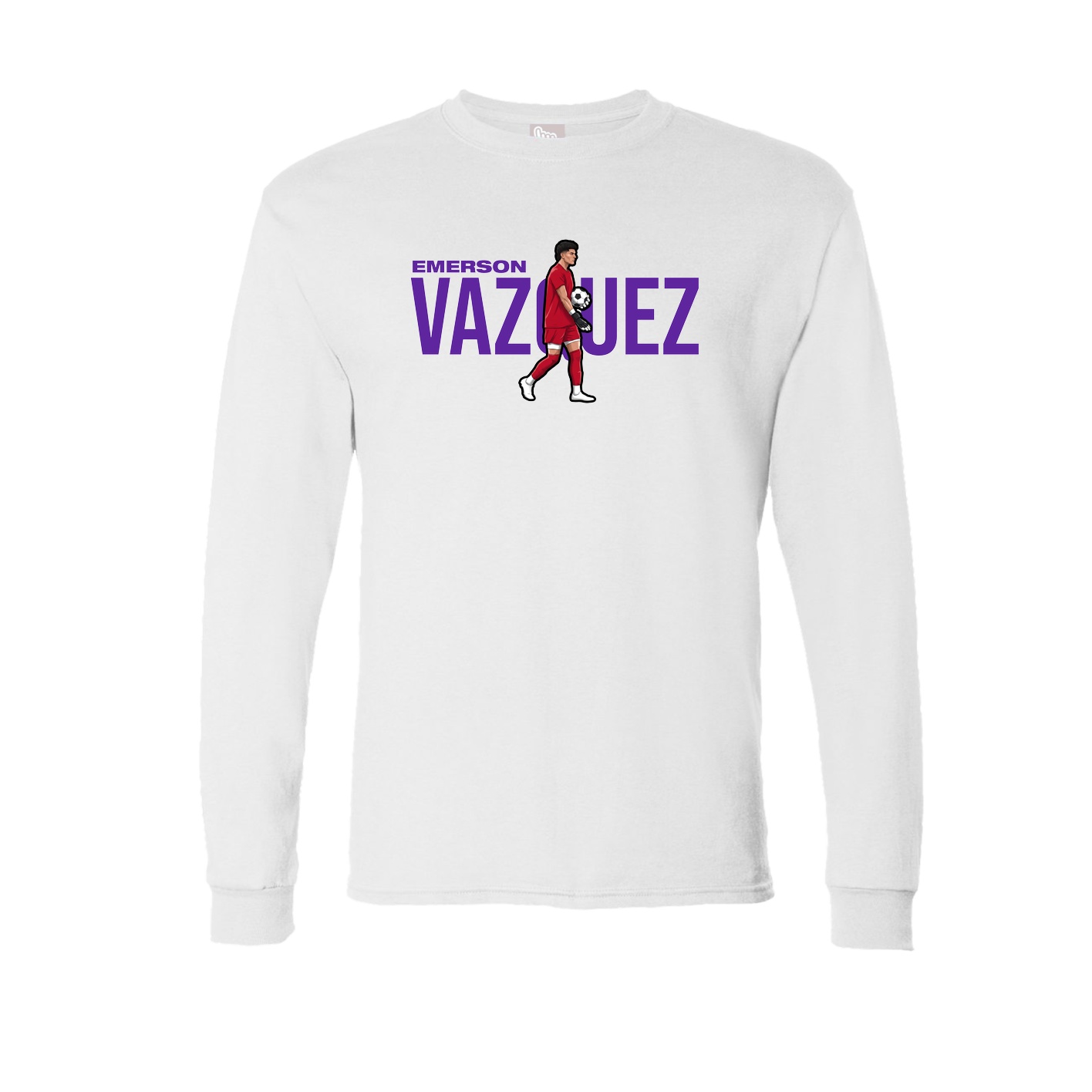 Long Sleeve Tee — Player Name in White