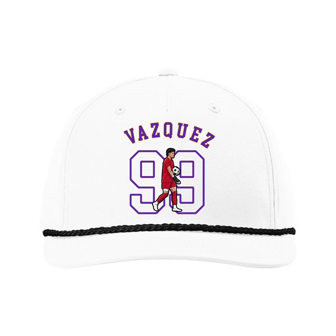 Five-Panel Classic Rope Cap — Shirsey Arch in White