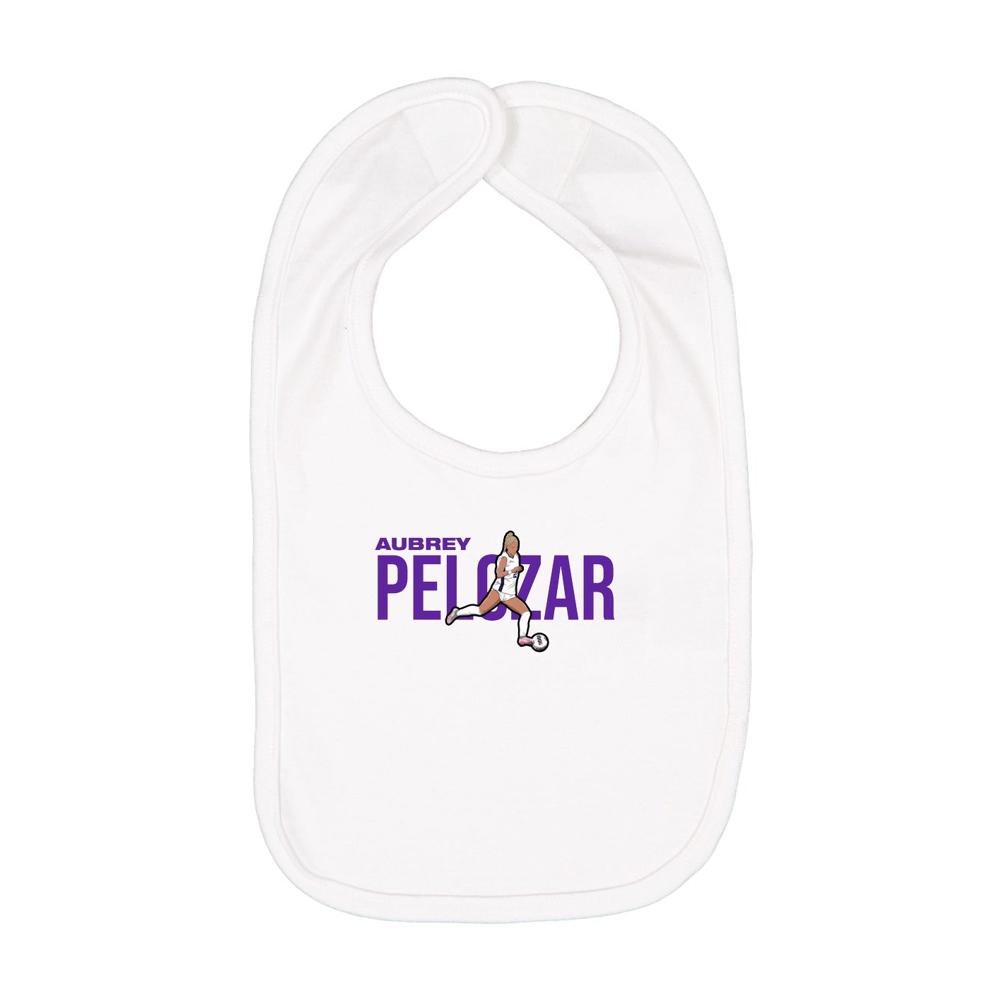 Infant Bib — Player Name in White