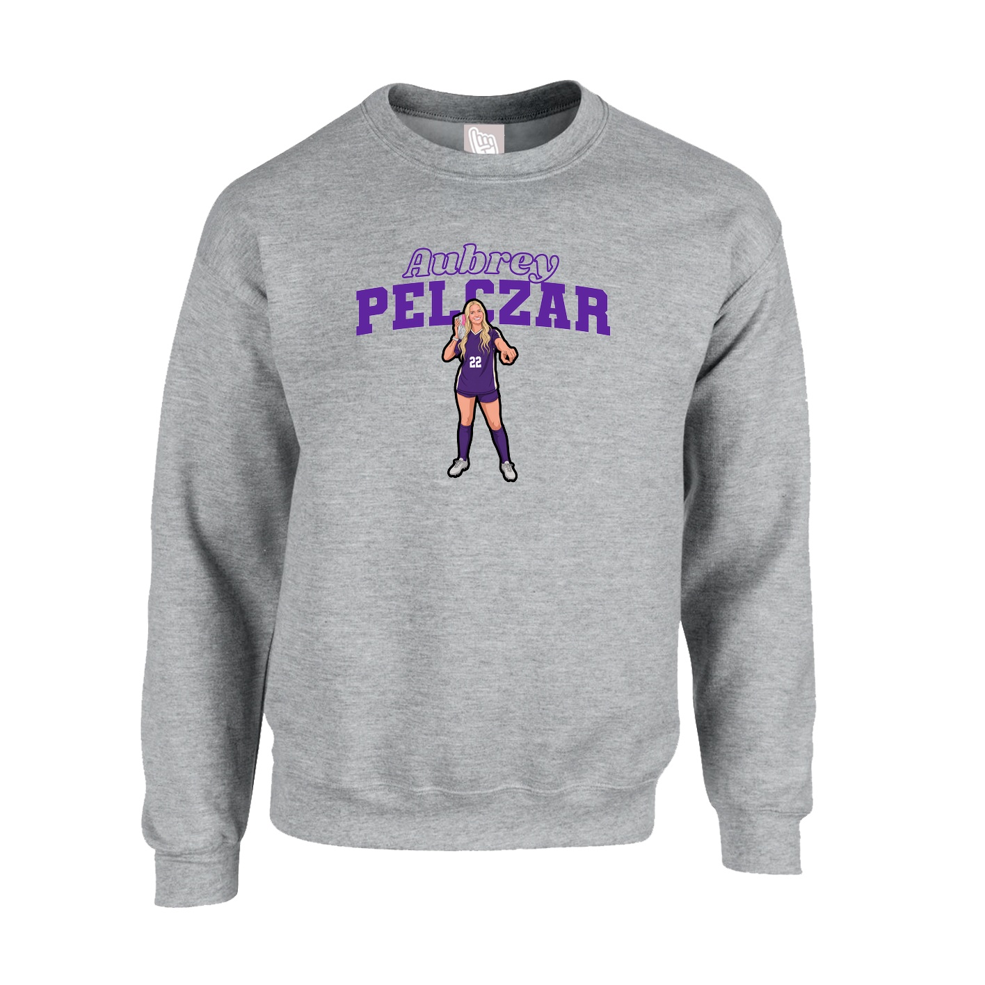 Fleece Crew — Name Arch in Grey