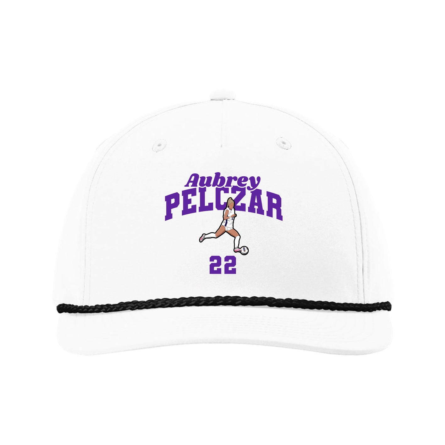 Five-Panel Classic Rope Cap — Signature Arch in White