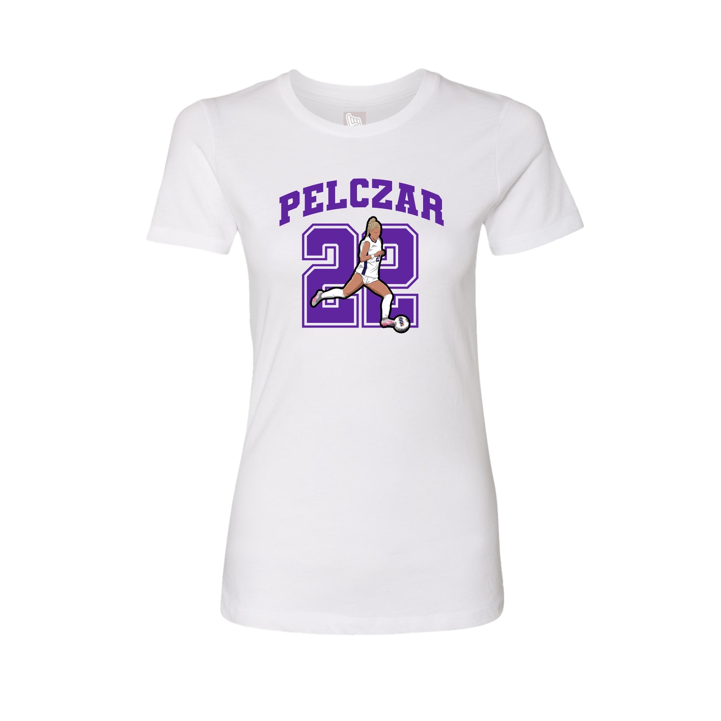 Fitted Women's Tee — Number in White