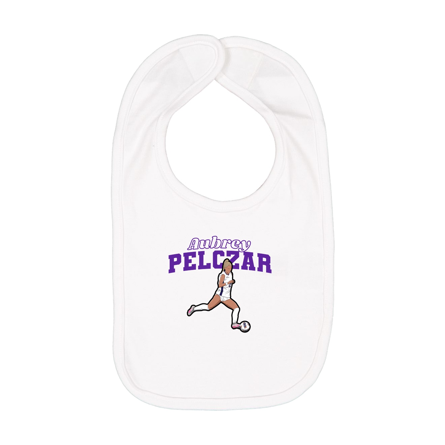 Infant Bib — Name Arch in White