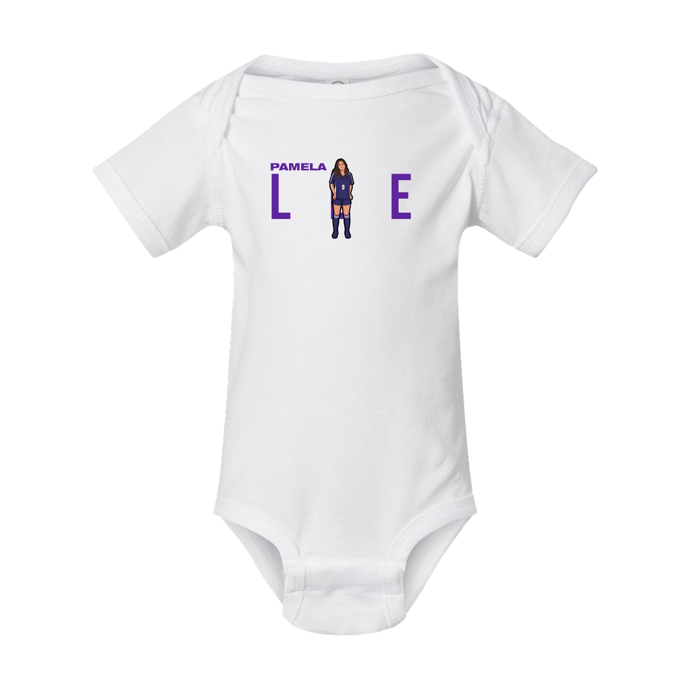 Baby Onesie — Player Name in White
