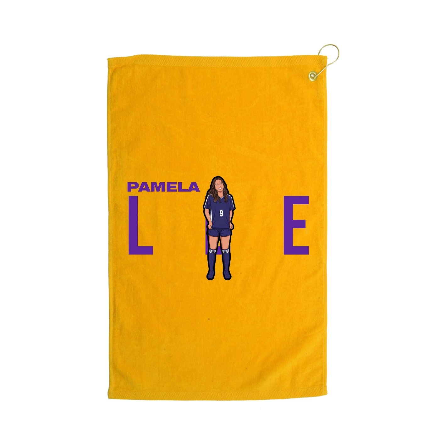 Golf Towel — Player Name in Gold
