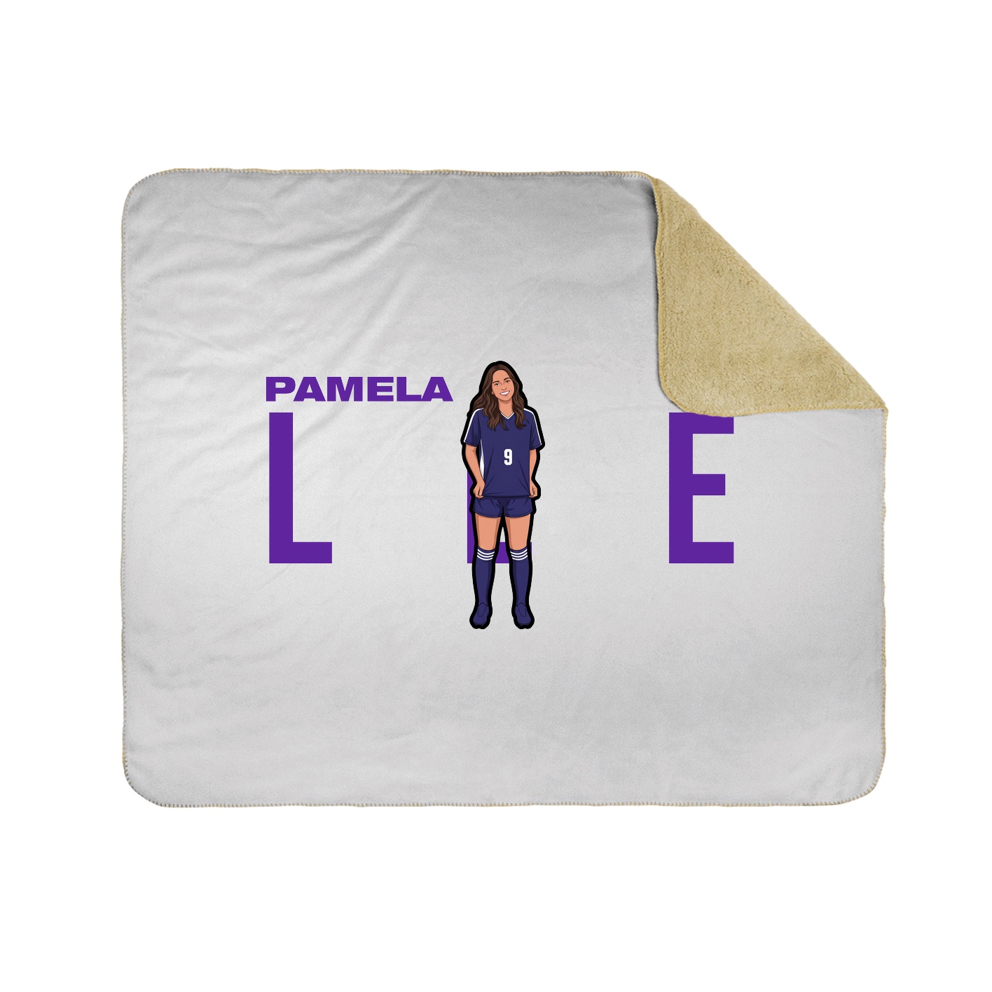 Throw Blanket — Player Name in White