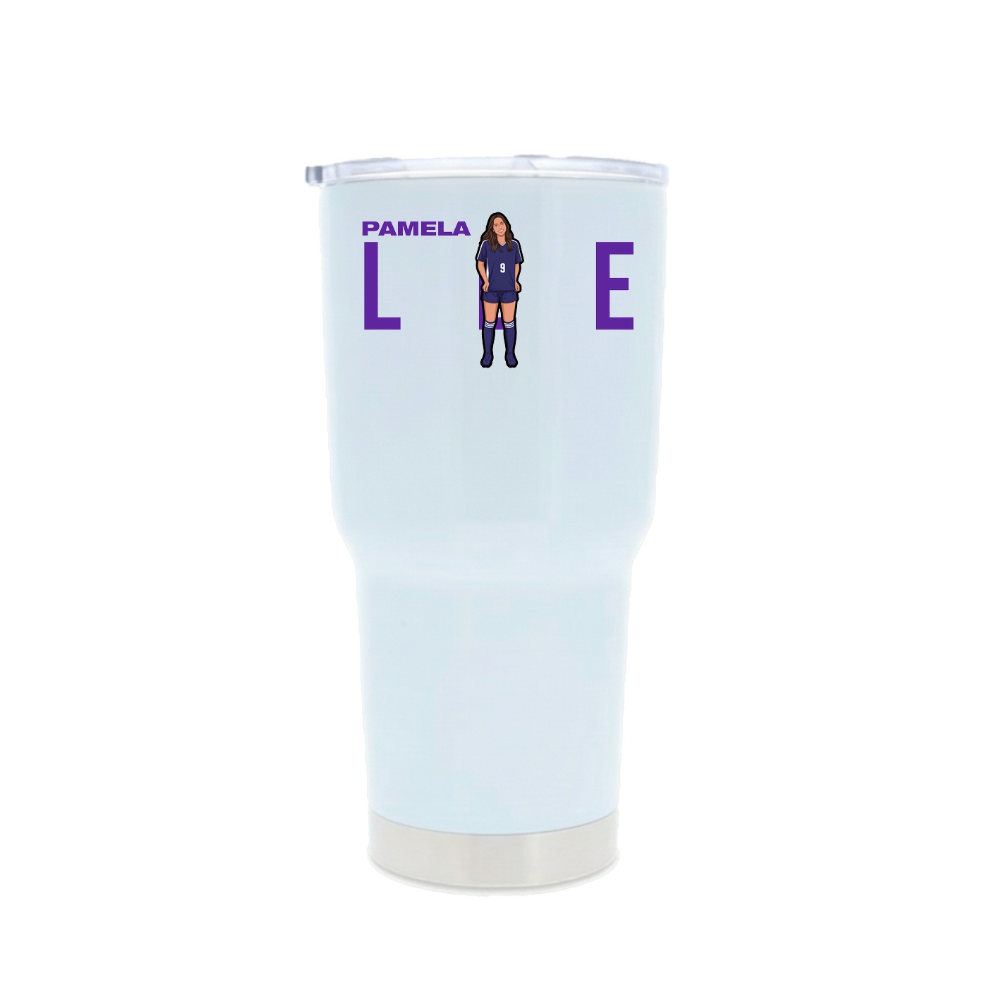 30oz Stainless Steel Tumbler — Player Name in White