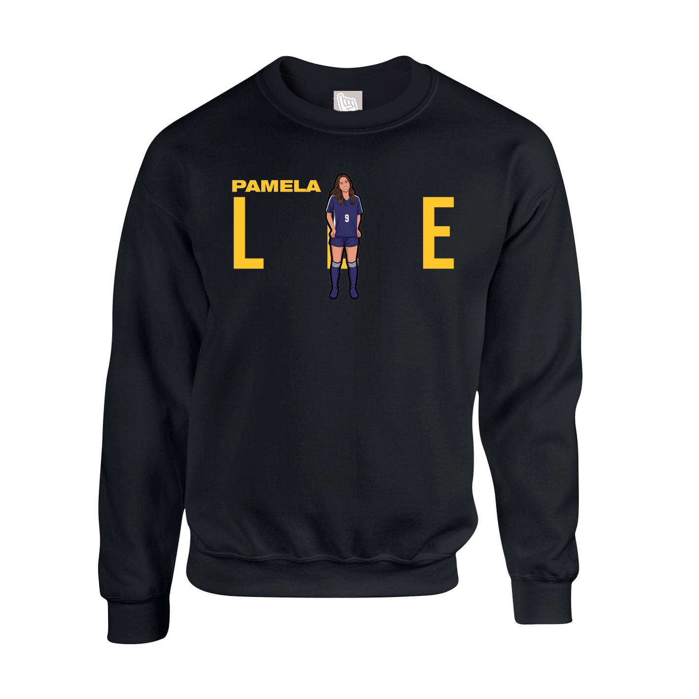 Fleece Crew — Player Name in Black