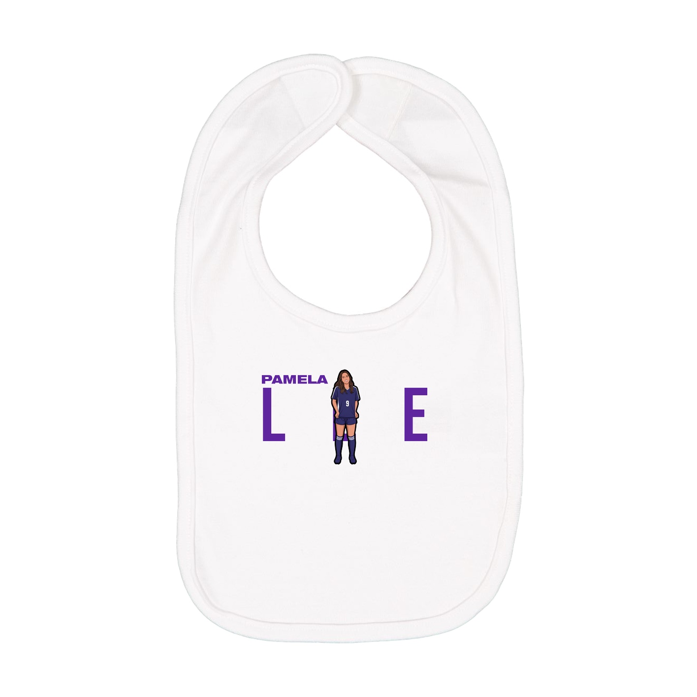 Infant Bib — Player Name in White