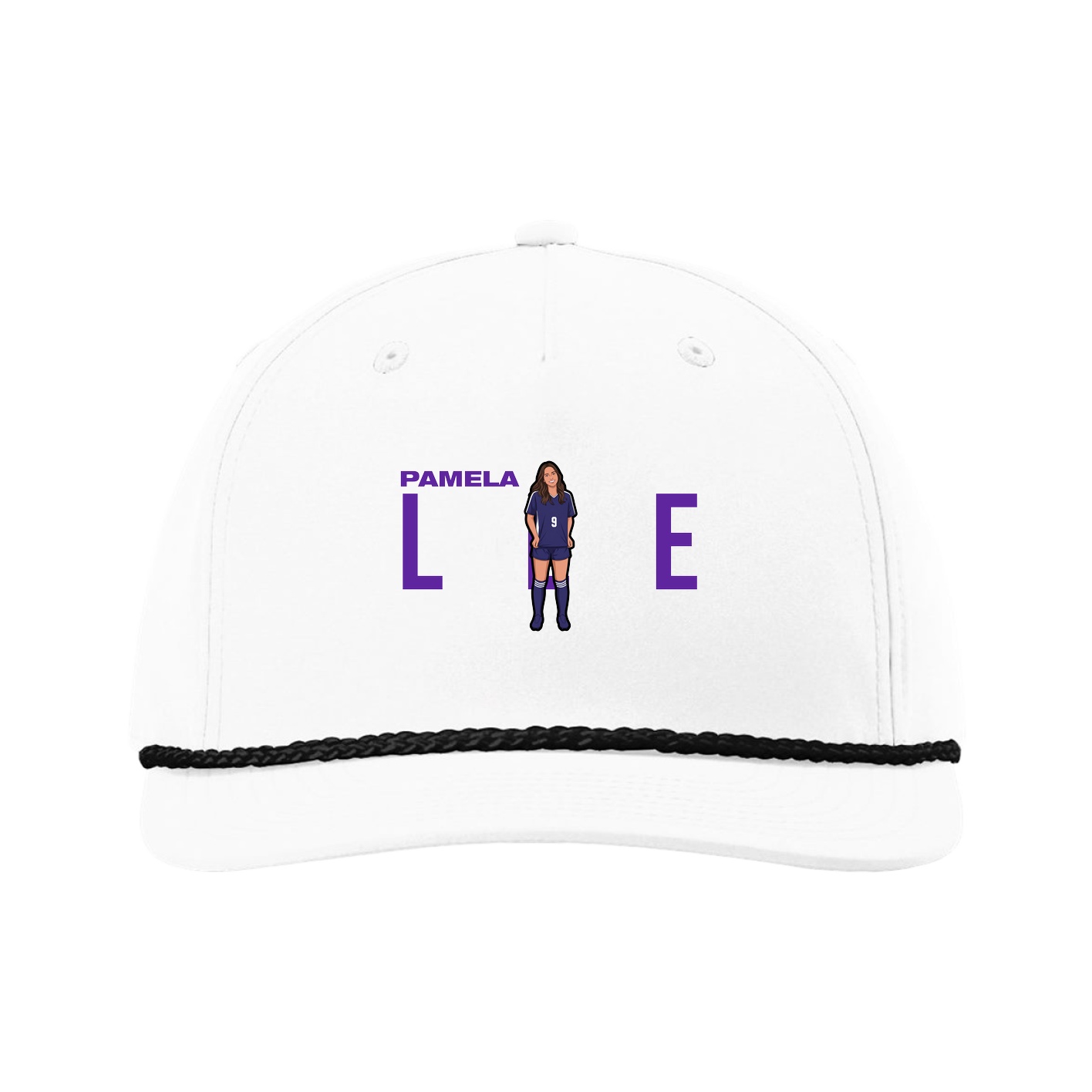 Five-Panel Classic Rope Cap — Player Name in White